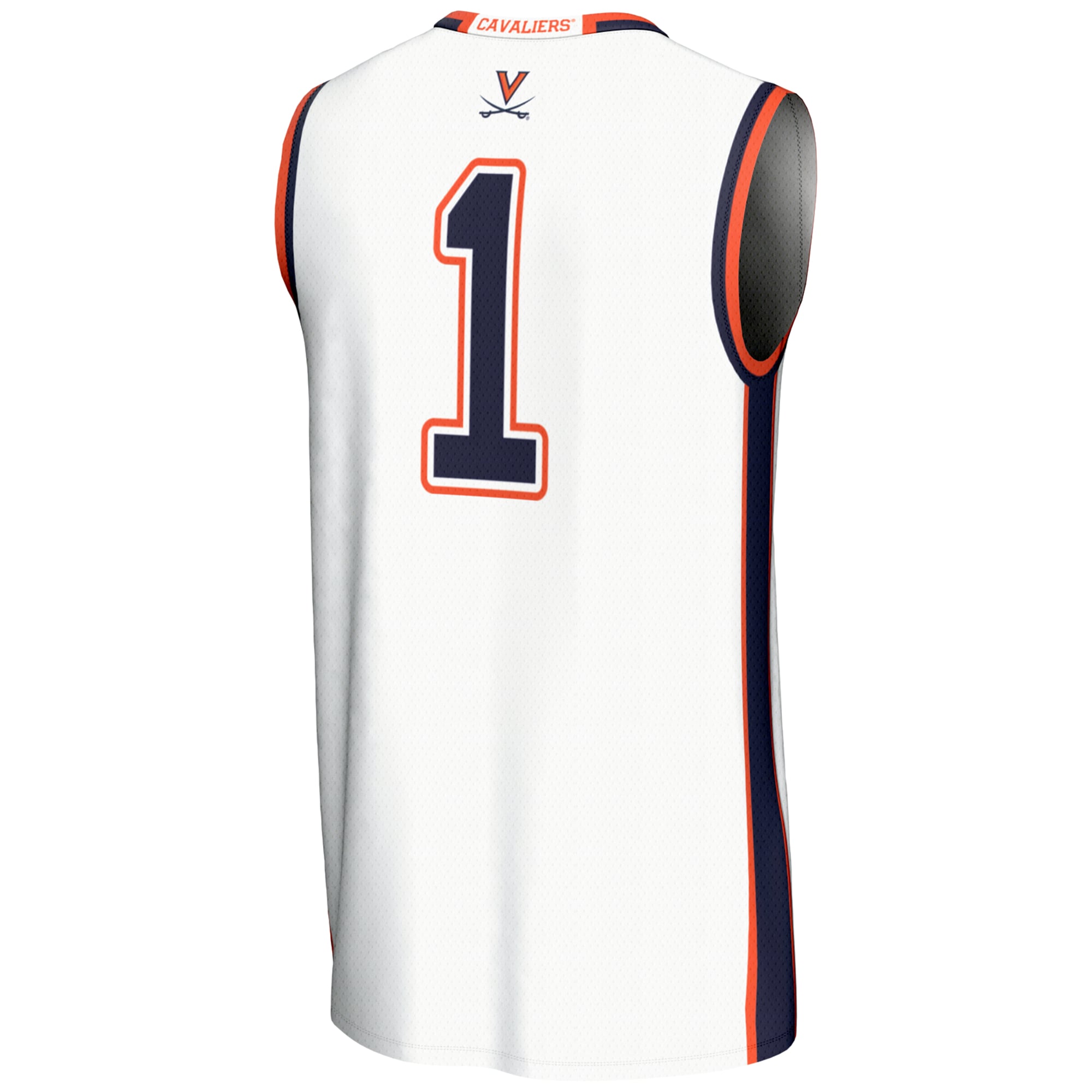 #1 Virginia Cavaliers Lightweight Basketball Jersey White - back view