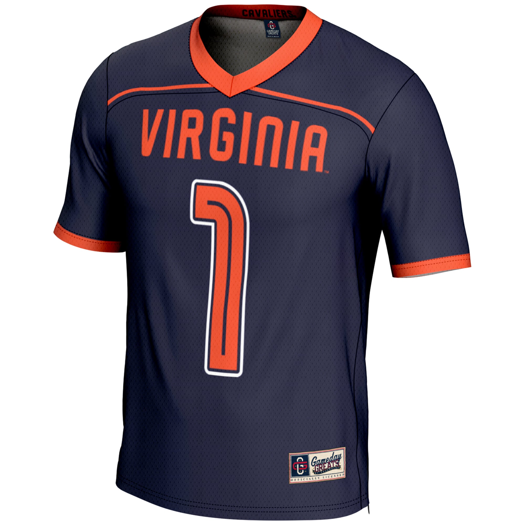 #1 Virginia Cavaliers Lightweight Lacrosse Jersey Navy - front view