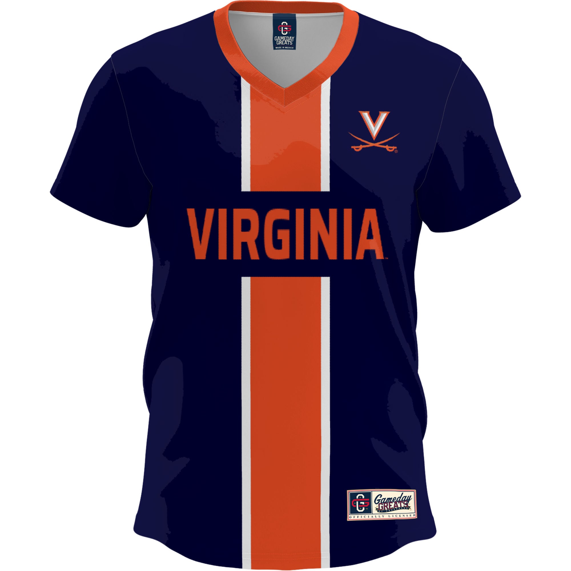 Virginia Cavaliers Youth Lightweight Soccer Fashion Jersey Navy - front view
