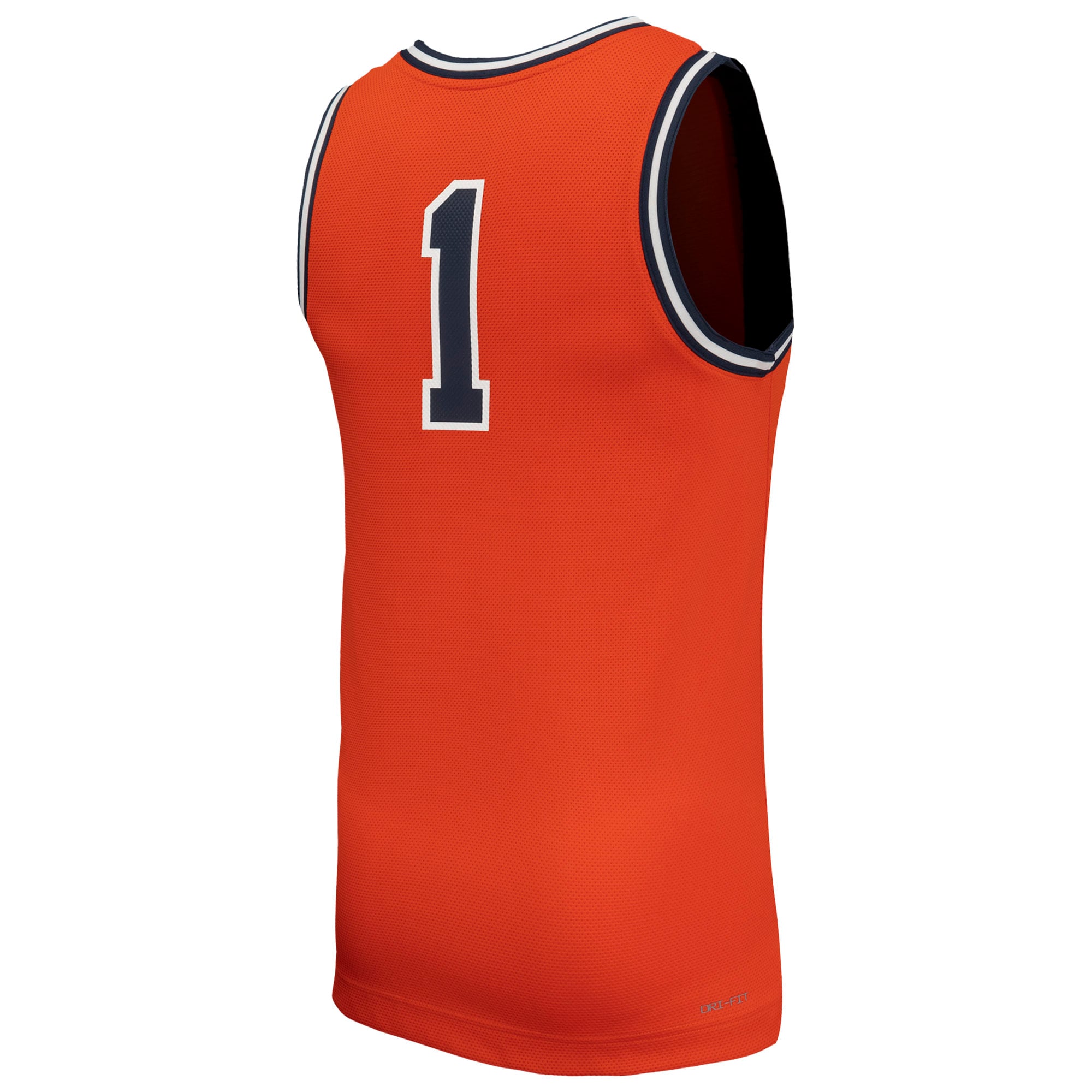 #1 Virginia Cavaliers Throwback Basketball Jersey Orange - back view