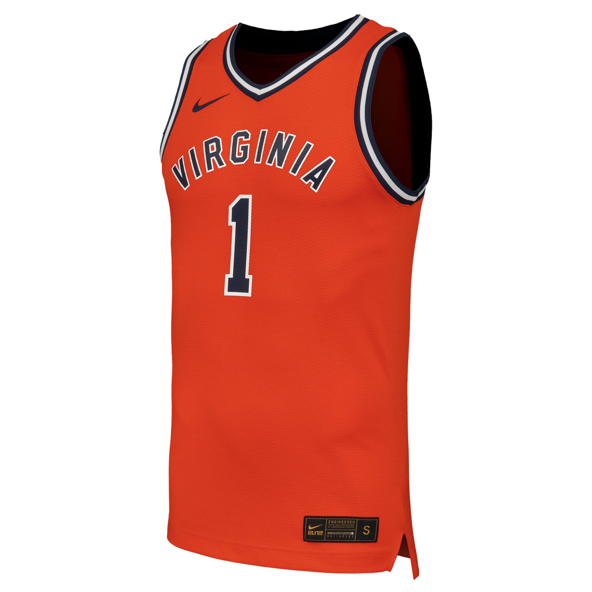 #1 Virginia Cavaliers Throwback Basketball Jersey Orange - front view