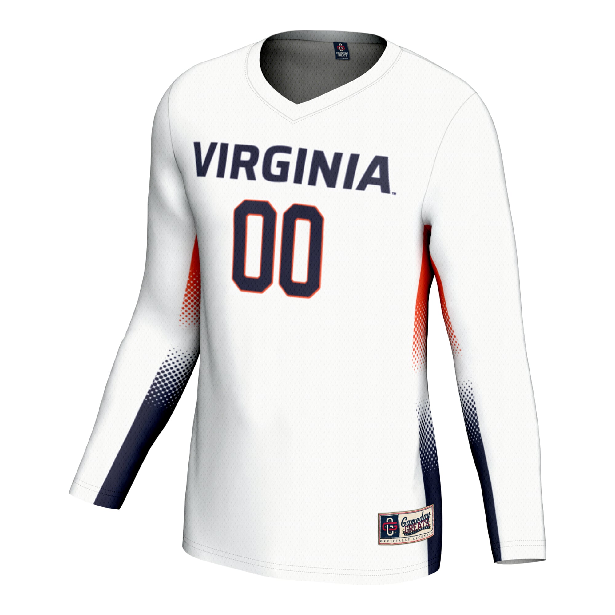 Virginia Cavaliers Unisex Adult Lightweight Volleyball Jersey White - front view