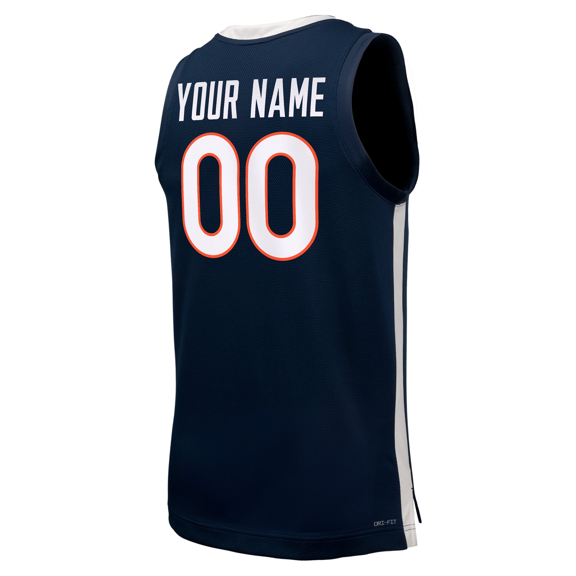 Virginia Cavaliers Unisex Basketball Custom Jersey Navy - back view