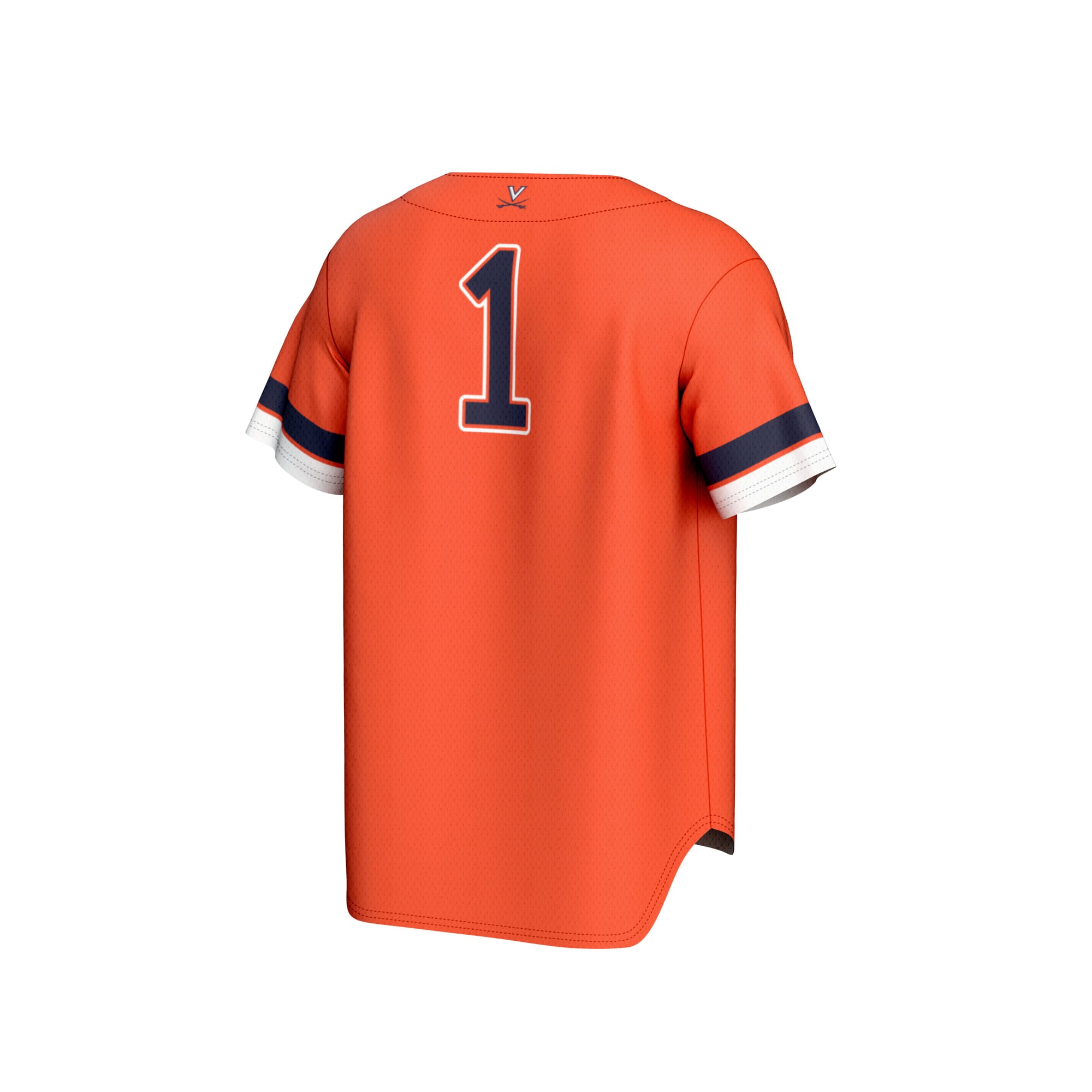 #1 Virginia Cavaliers Unisex Lightweight Collegiate Baseball Fashion Jersey Orange - back view