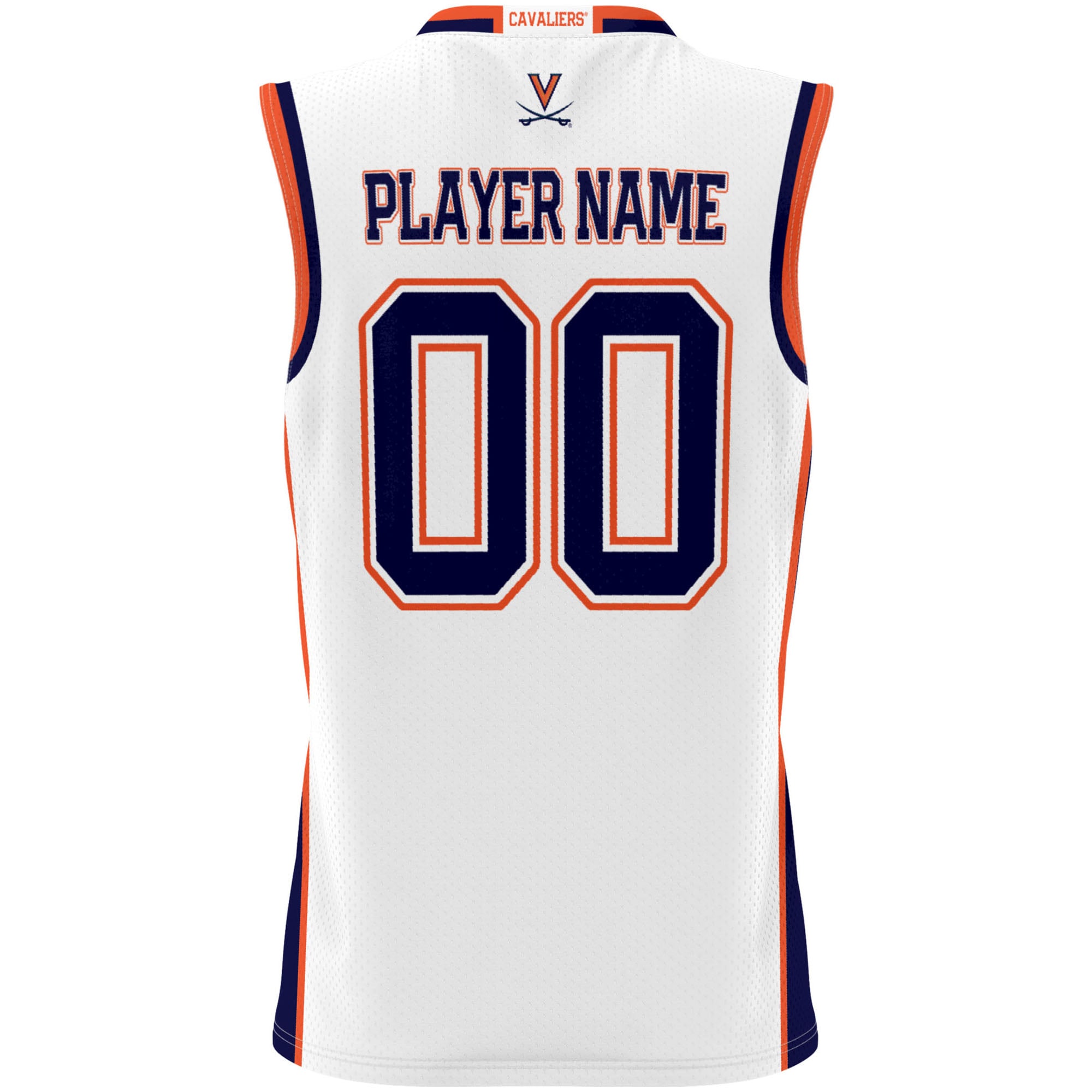 Virginia Cavaliers Unisex Lightweight Women's Basketball Jersey White - back view
