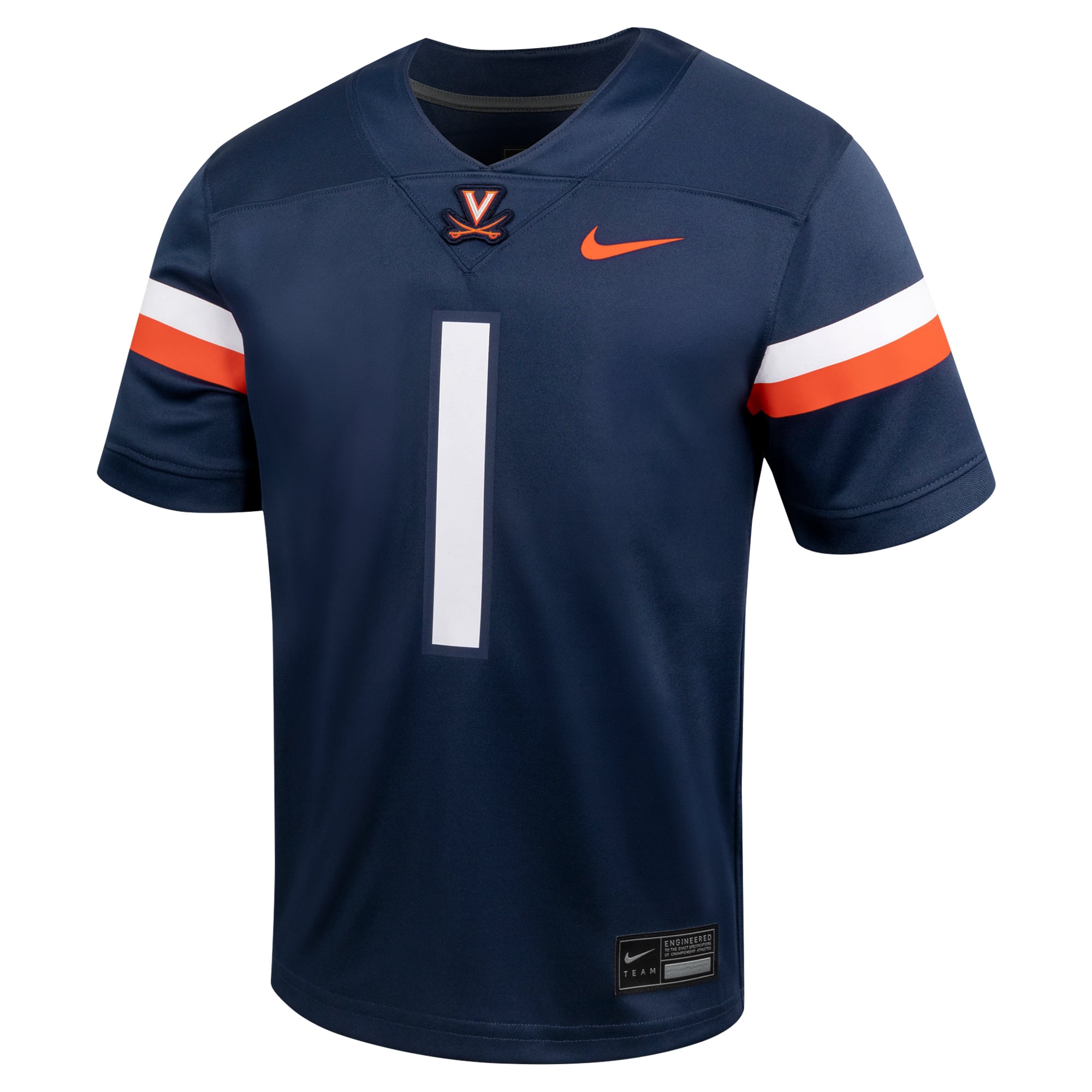 #1 Virginia Cavaliers Youth Football Jersey - Navy - front view