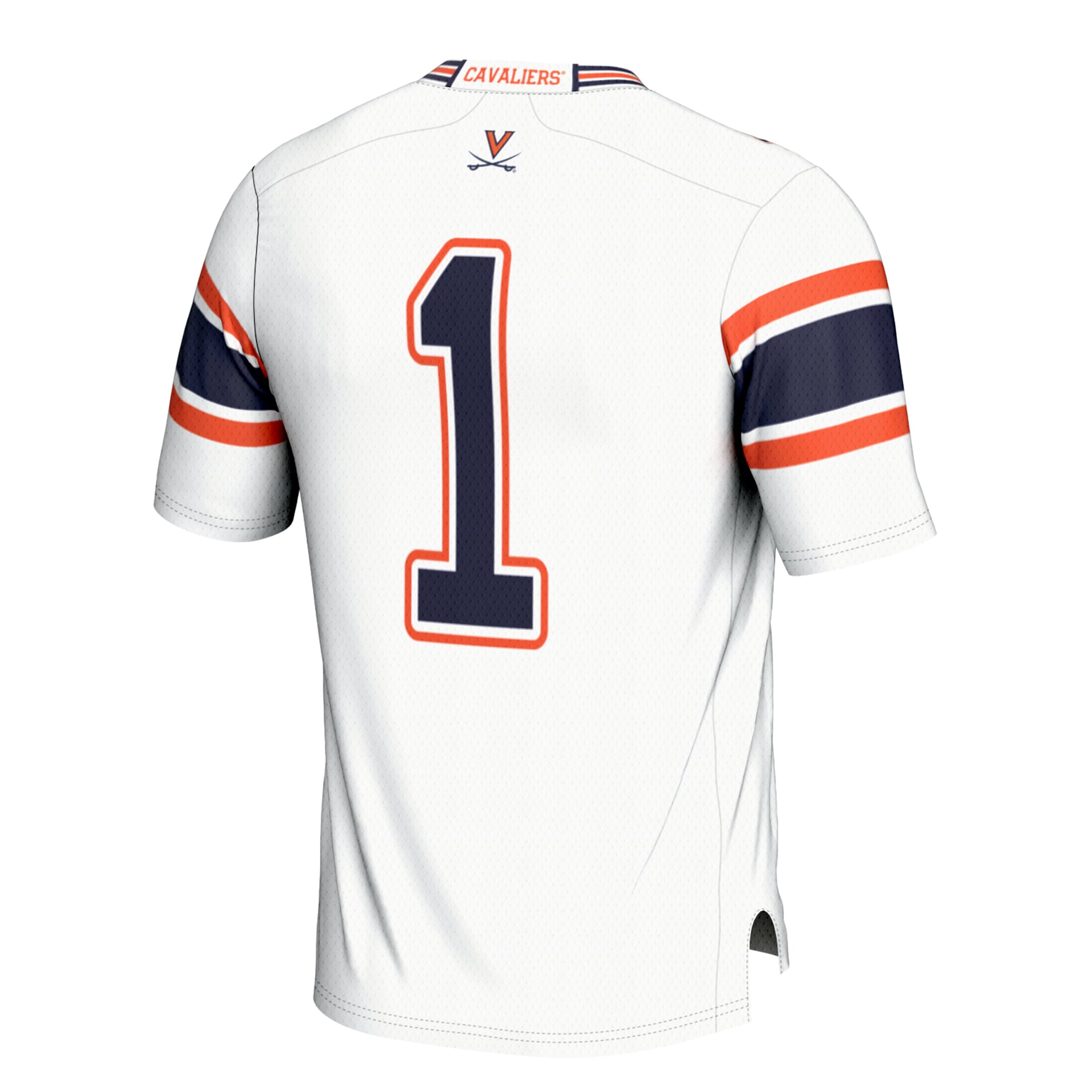#1 Virginia Cavaliers Youth Football Jersey White - back view