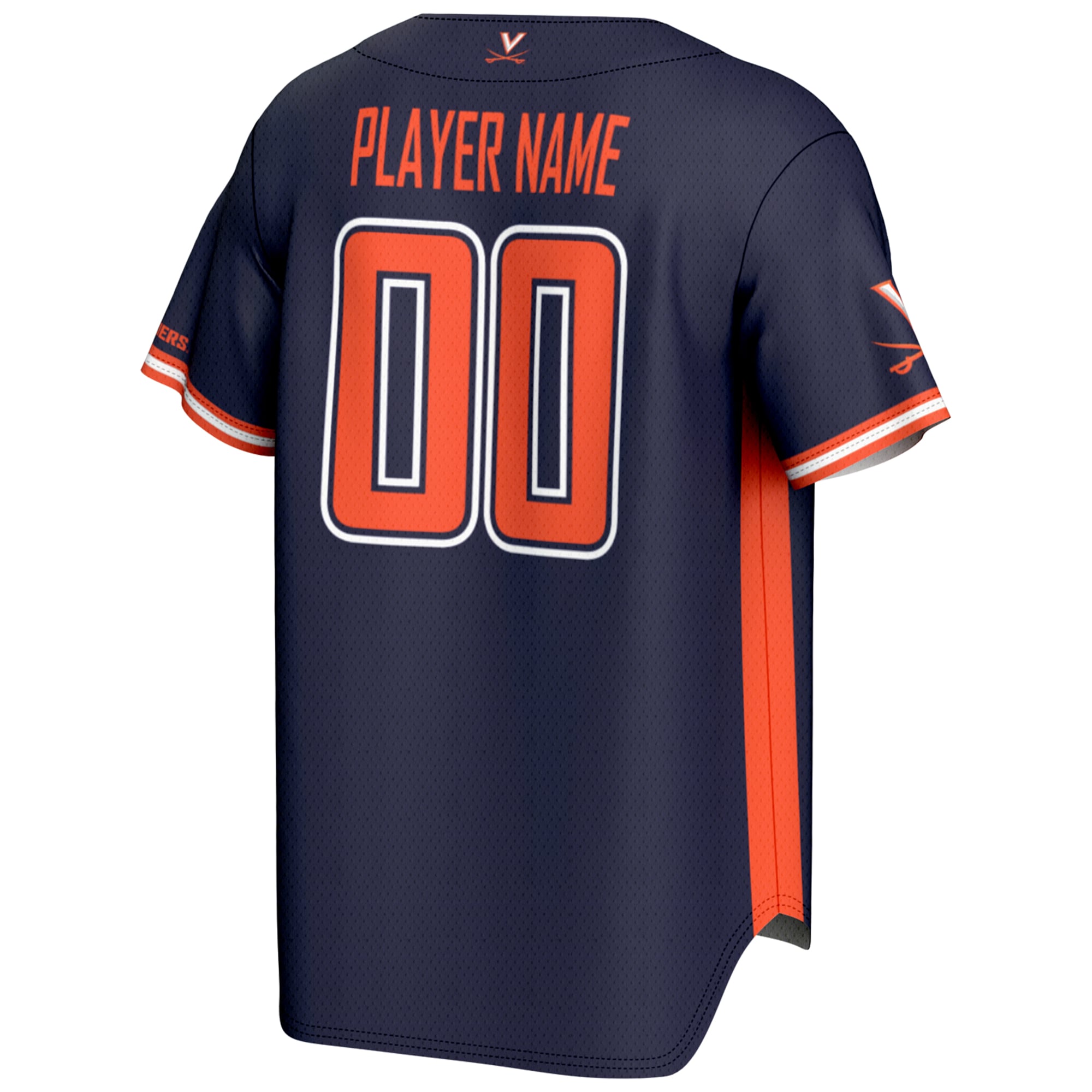 Virginia Cavaliers Youth Lightweight Baseball Jersey Navy - back view