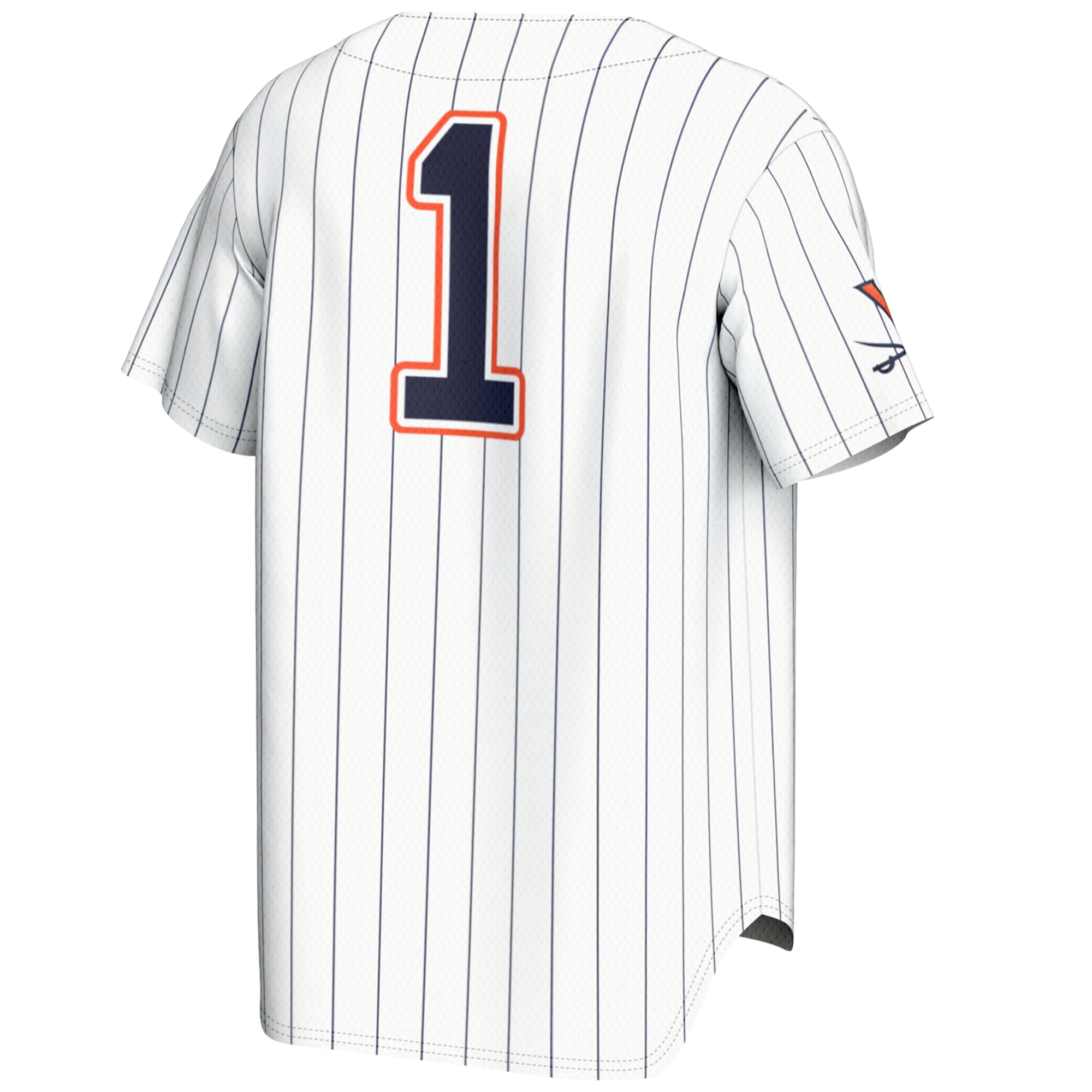 #1 Virginia Cavaliers Youth Lightweight Baseball Jersey White - back view