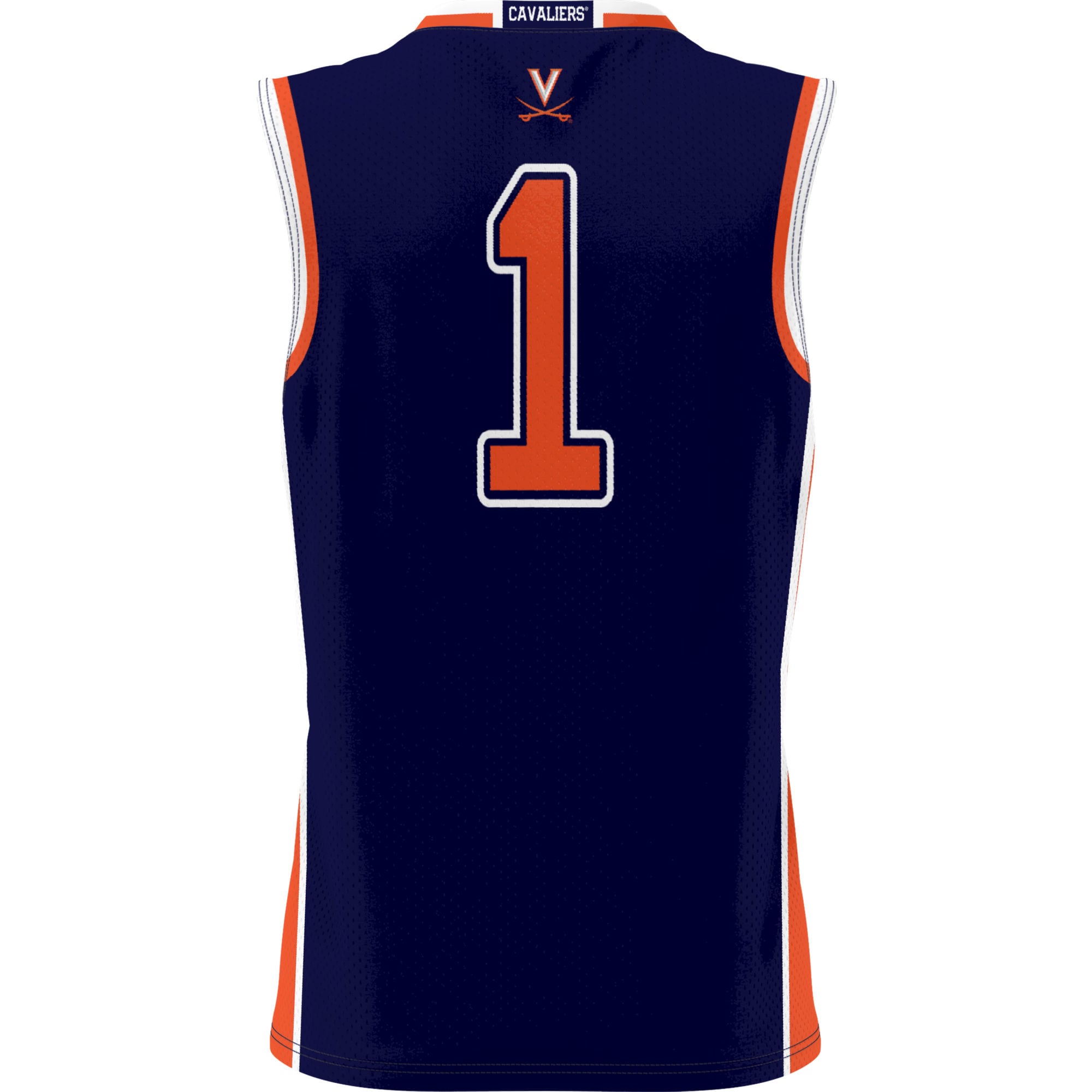 #1 Virginia Cavaliers Youth Lightweight Basketball Jersey Navy - back view