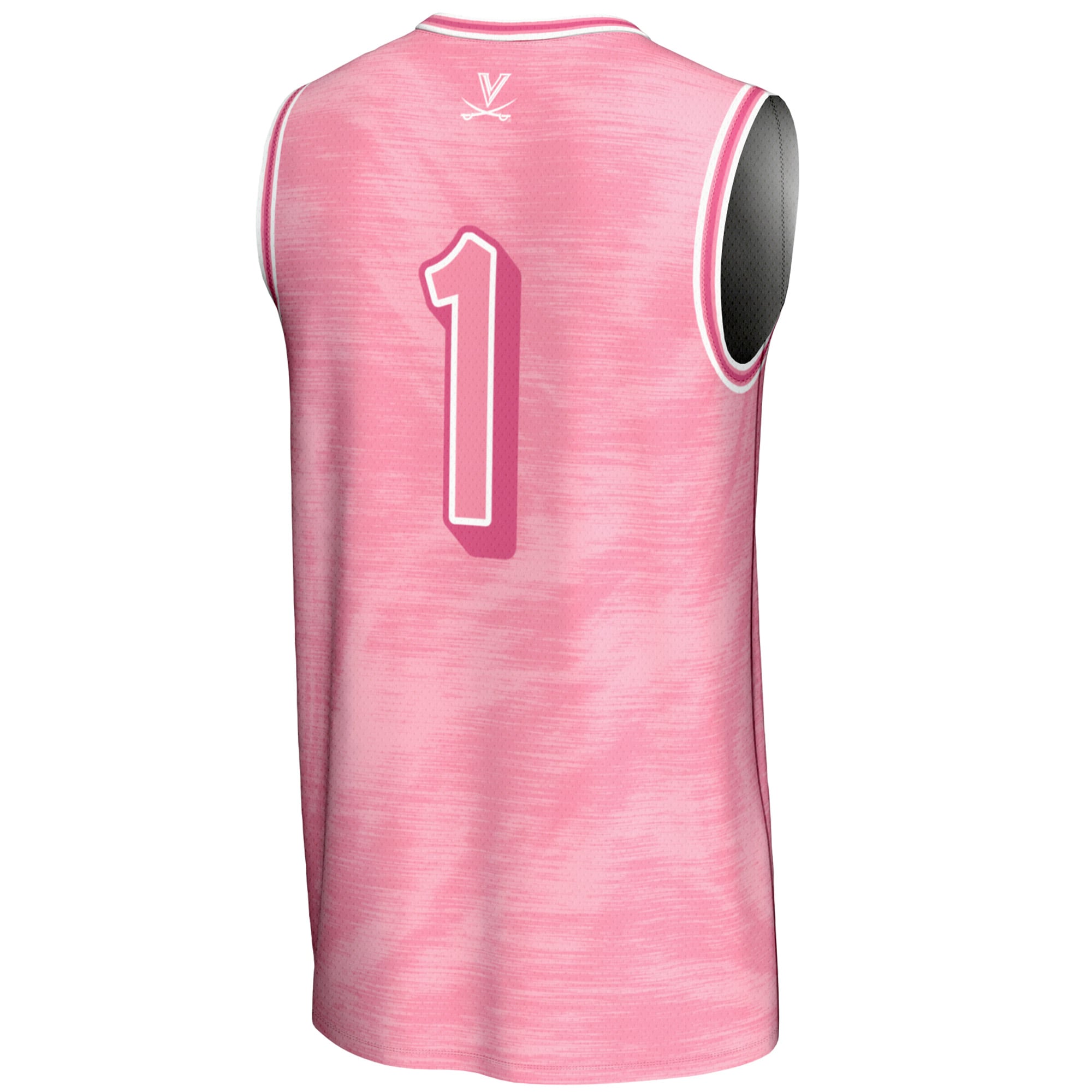 #1 Virginia Cavaliers Youth Lightweight Basketball Jersey Pink - back view