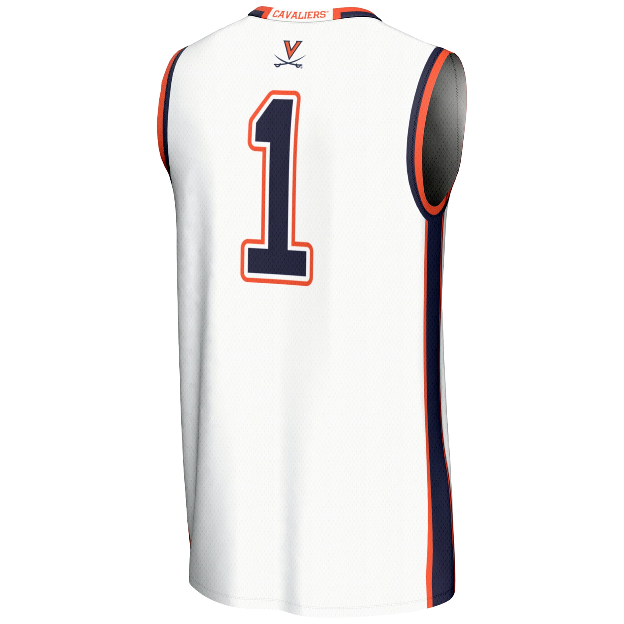 #1 Virginia Cavaliers Youth Lightweight Basketball Jersey White - back view