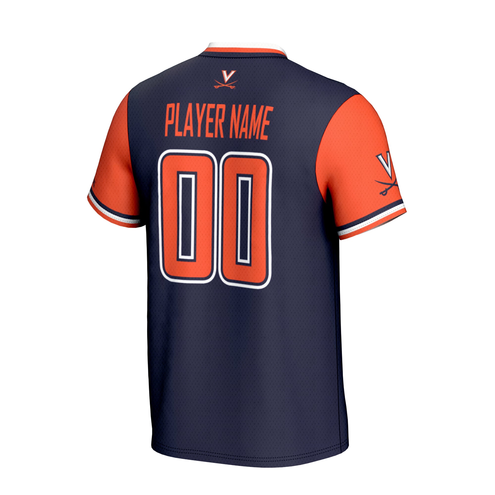Virginia Cavaliers Youth Lightweight Collegiate Softball Fashion Jersey Navy - back view