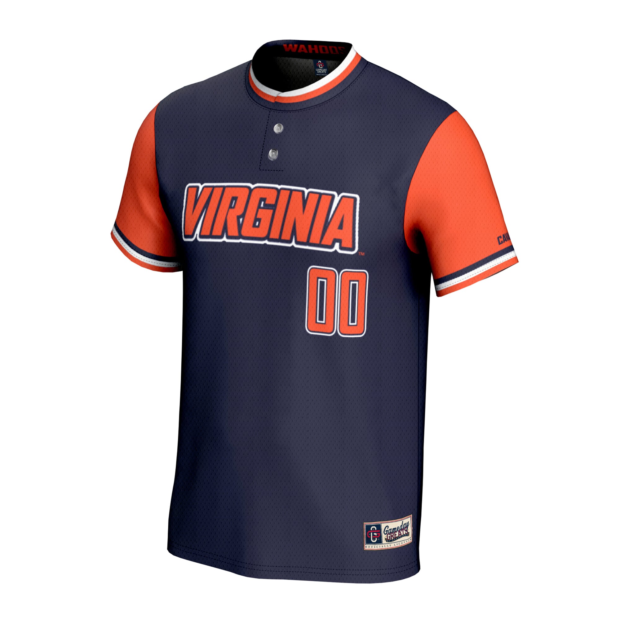 Virginia Cavaliers Youth Lightweight Collegiate Softball Fashion Jersey Navy - front view