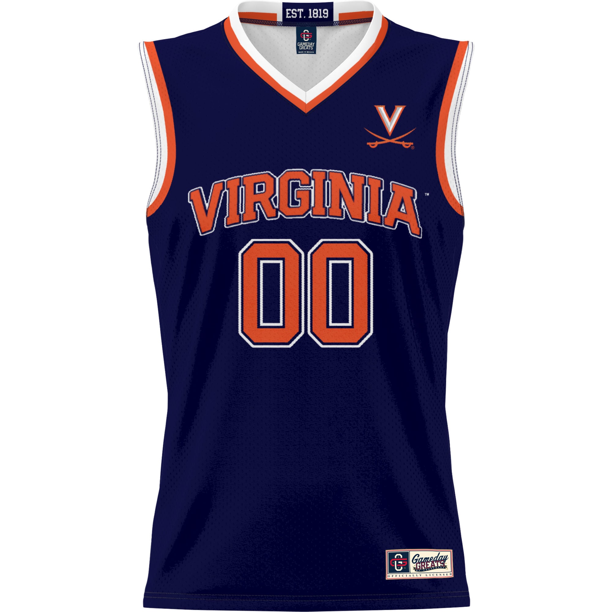 Virginia Cavaliers Youth Lightweight Men's Basketball Jersey Navy - front view