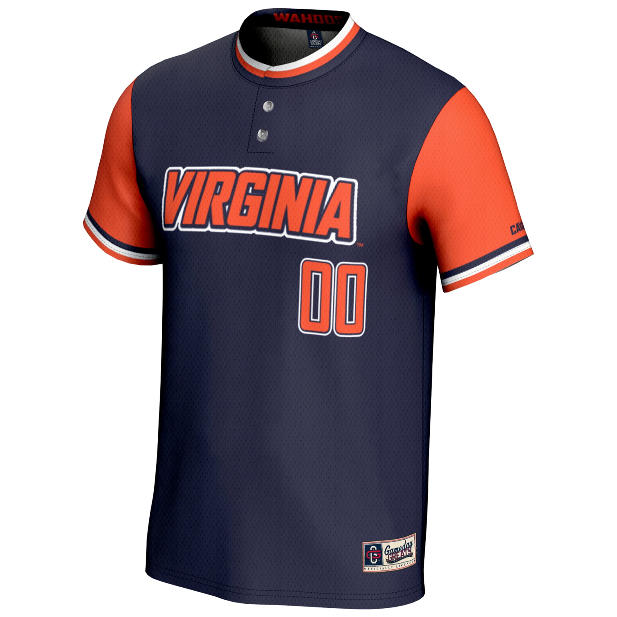Virginia Cavaliers Youth Lightweight Softball Jersey Navy - front view