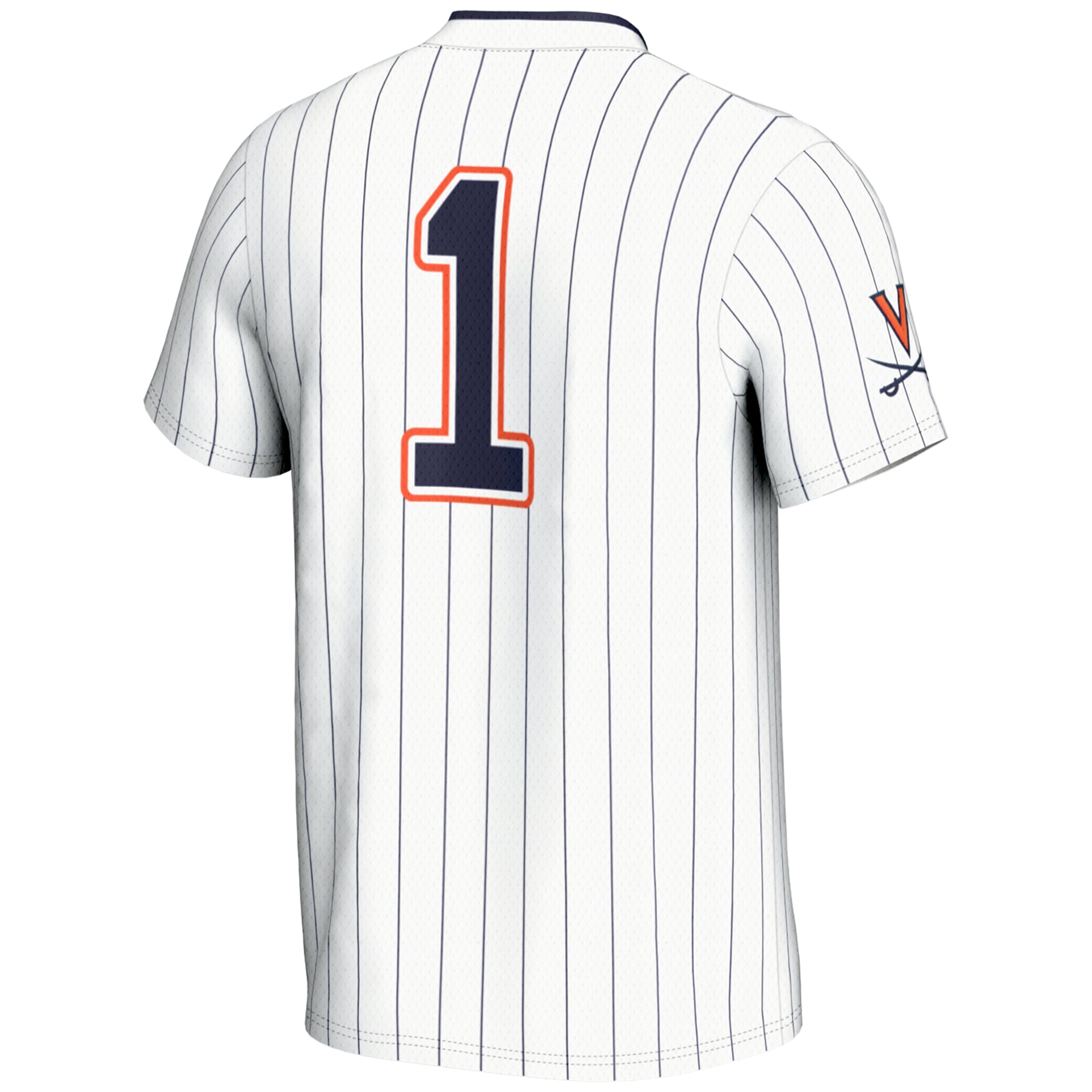 #1 Virginia Cavaliers Youth Lightweight Softball Jersey White - back view