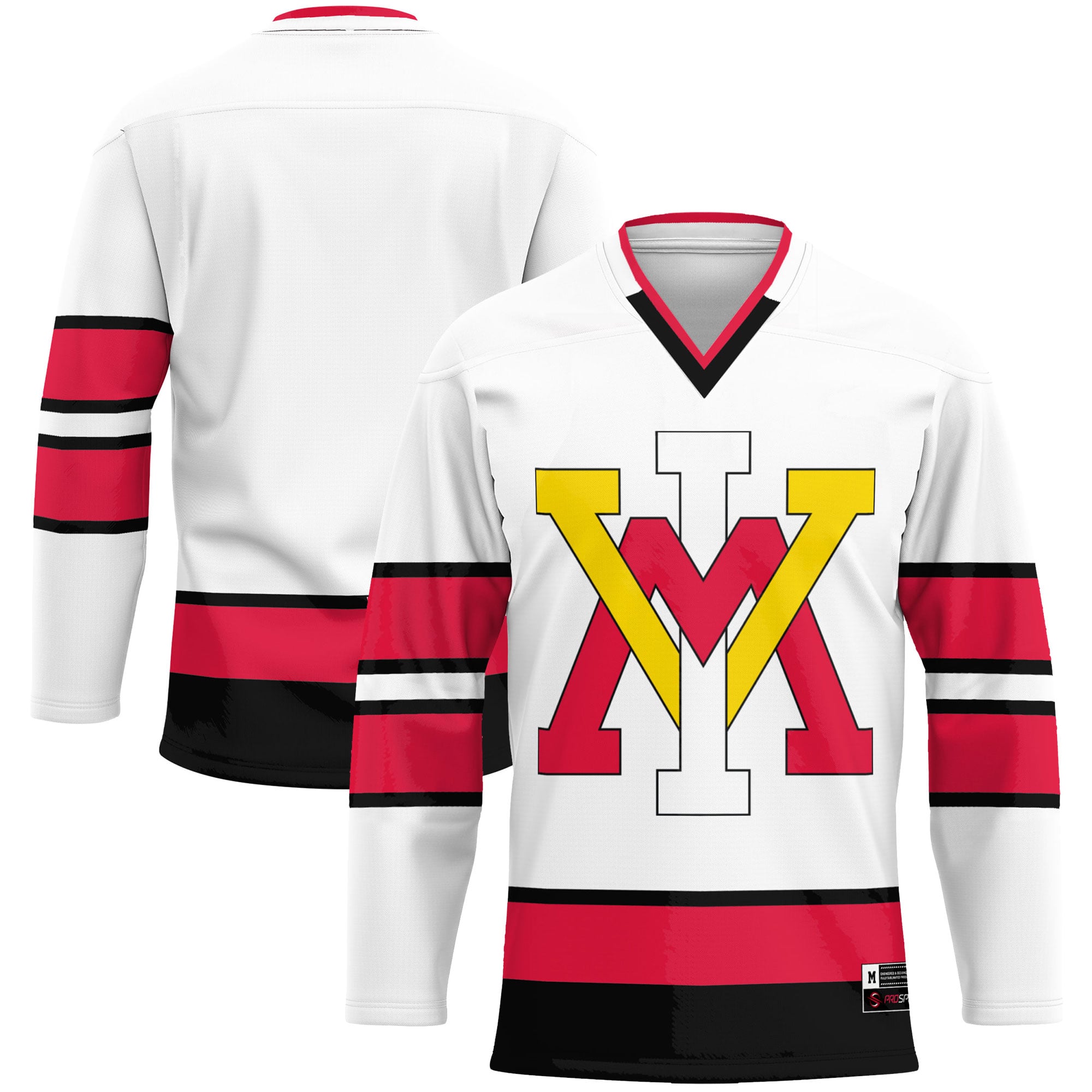 Virginia Military Institute Keydets Hockey Jersey White - front and back view