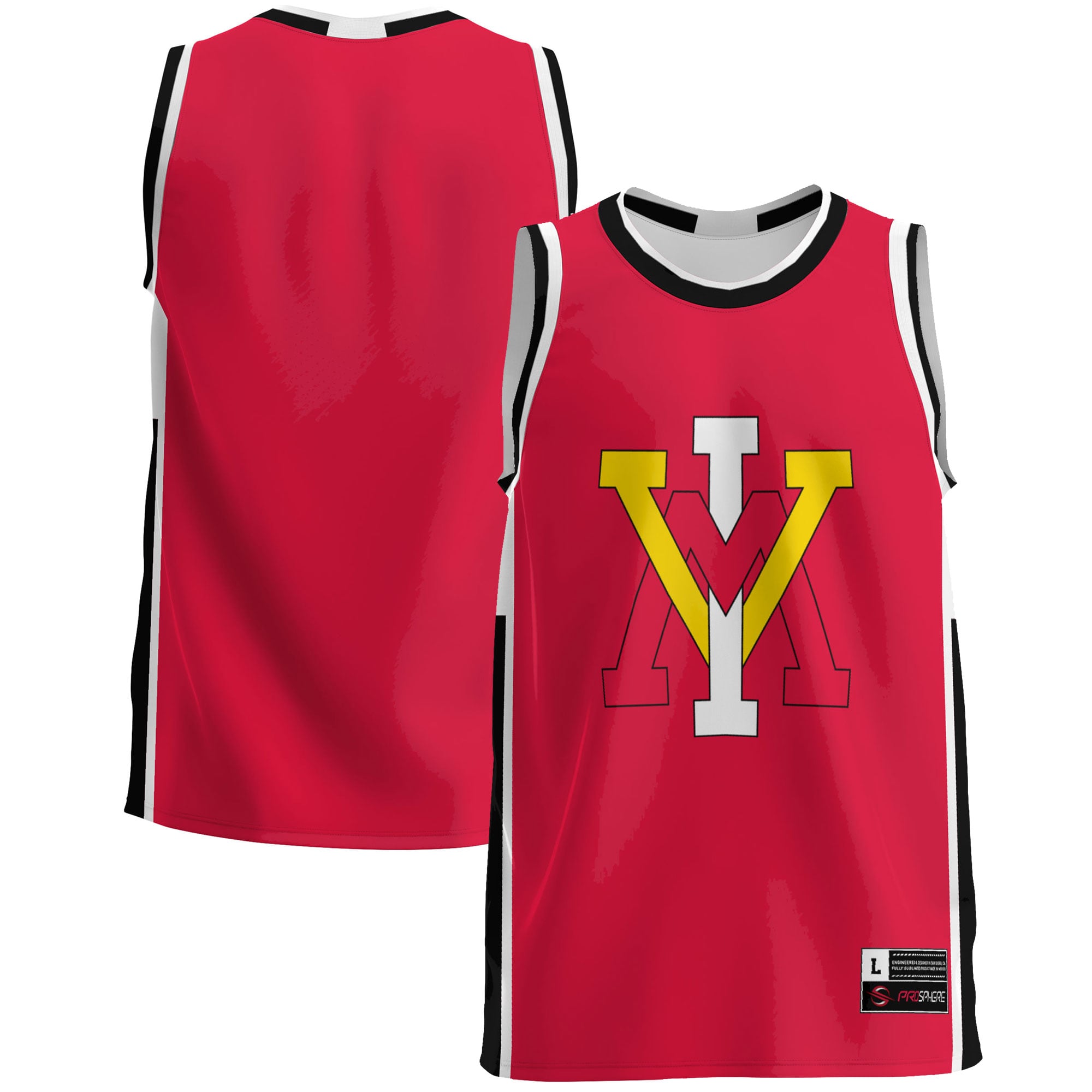 Virginia Military Institute Keydets Lightweight Basketball Jersey Red - front and back view