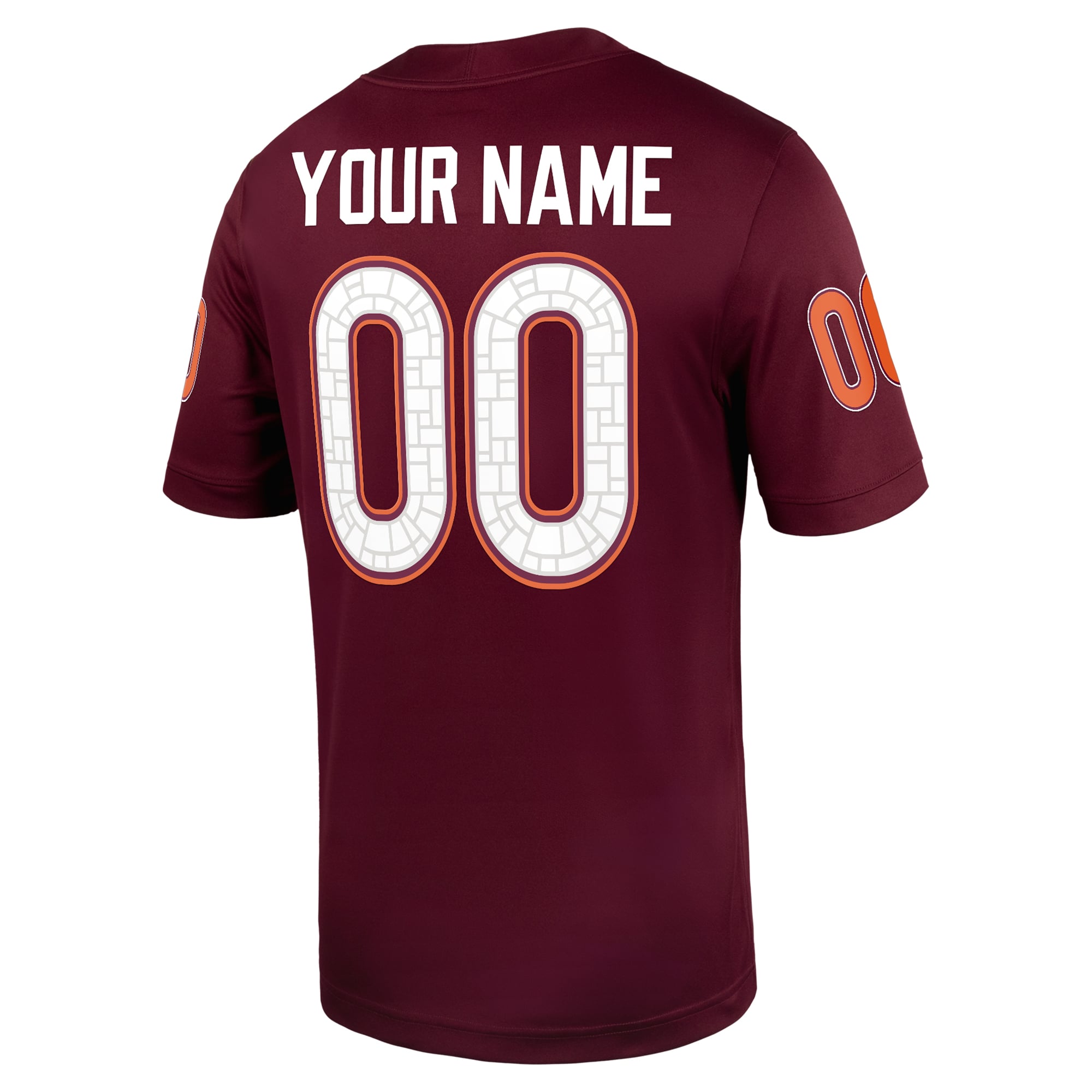 Virginia Tech Hokies Custom Football Jersey Maroon - back view