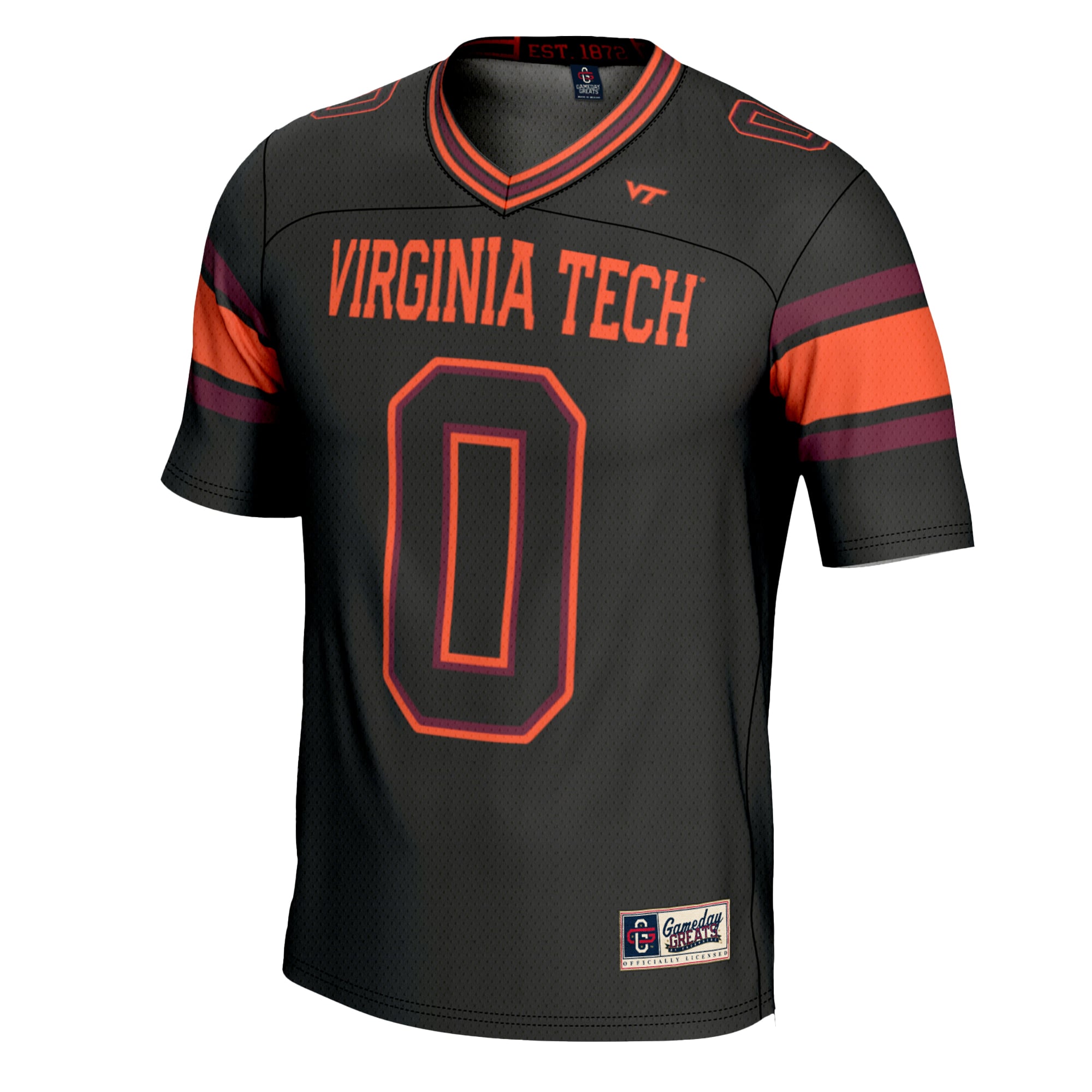 #0 Virginia Tech Hokies Football Jersey Black - front view