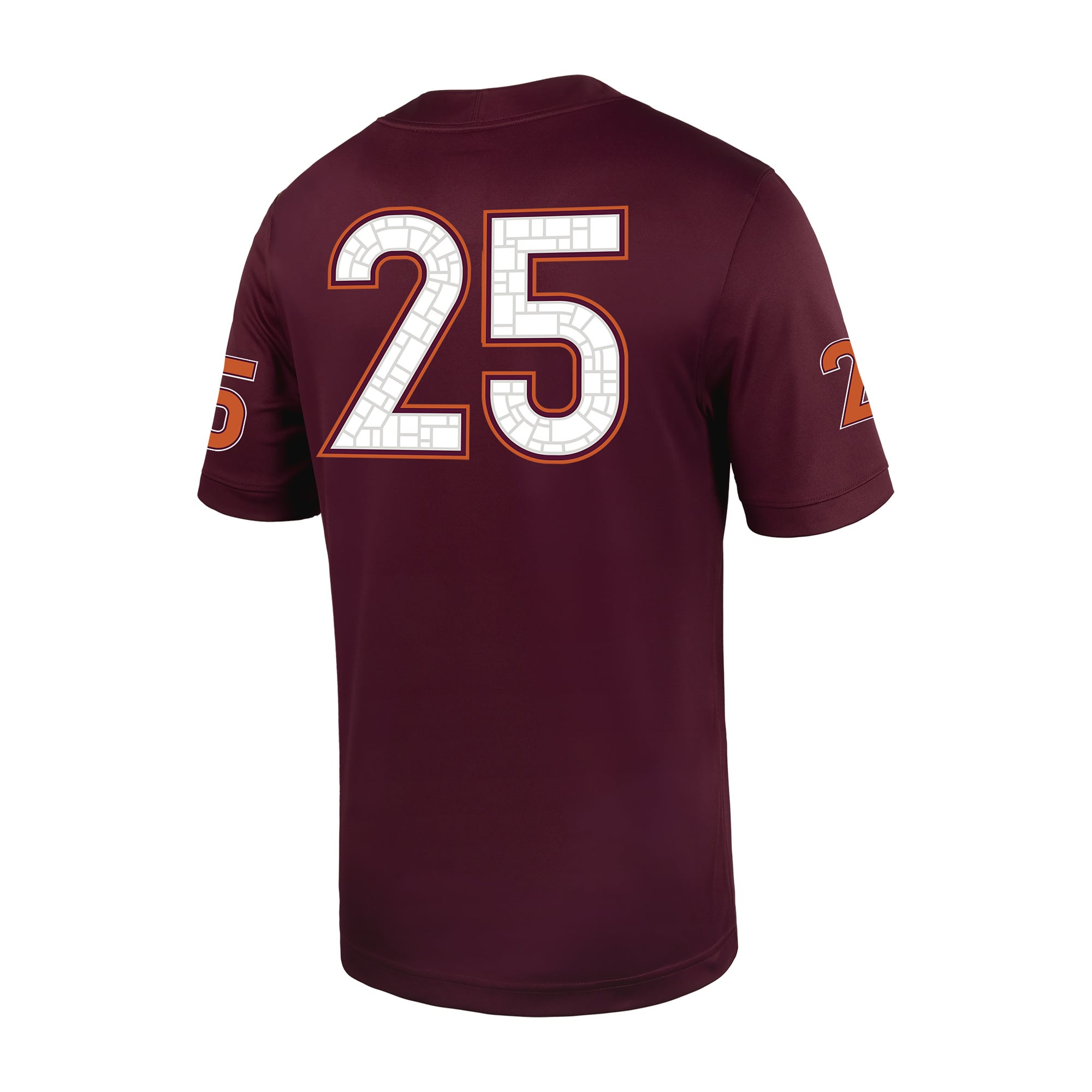 #25 Virginia Tech Hokies Football Jersey - Maroon - back view
