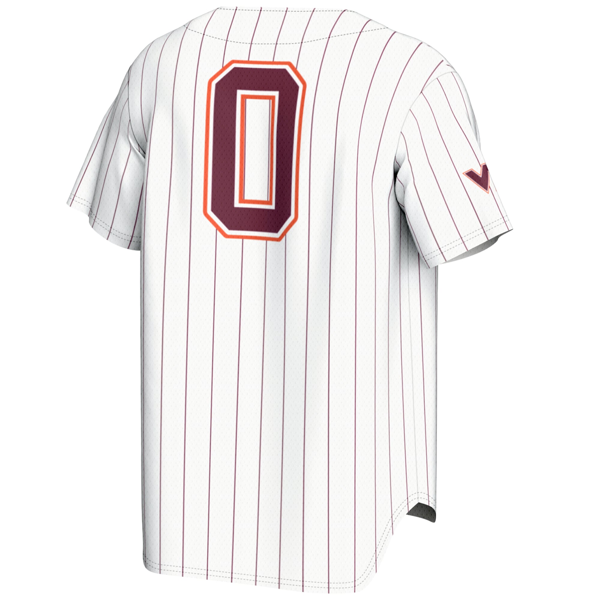 #0 Virginia Tech Hokies Lightweight Baseball Fashion Jersey White - back view