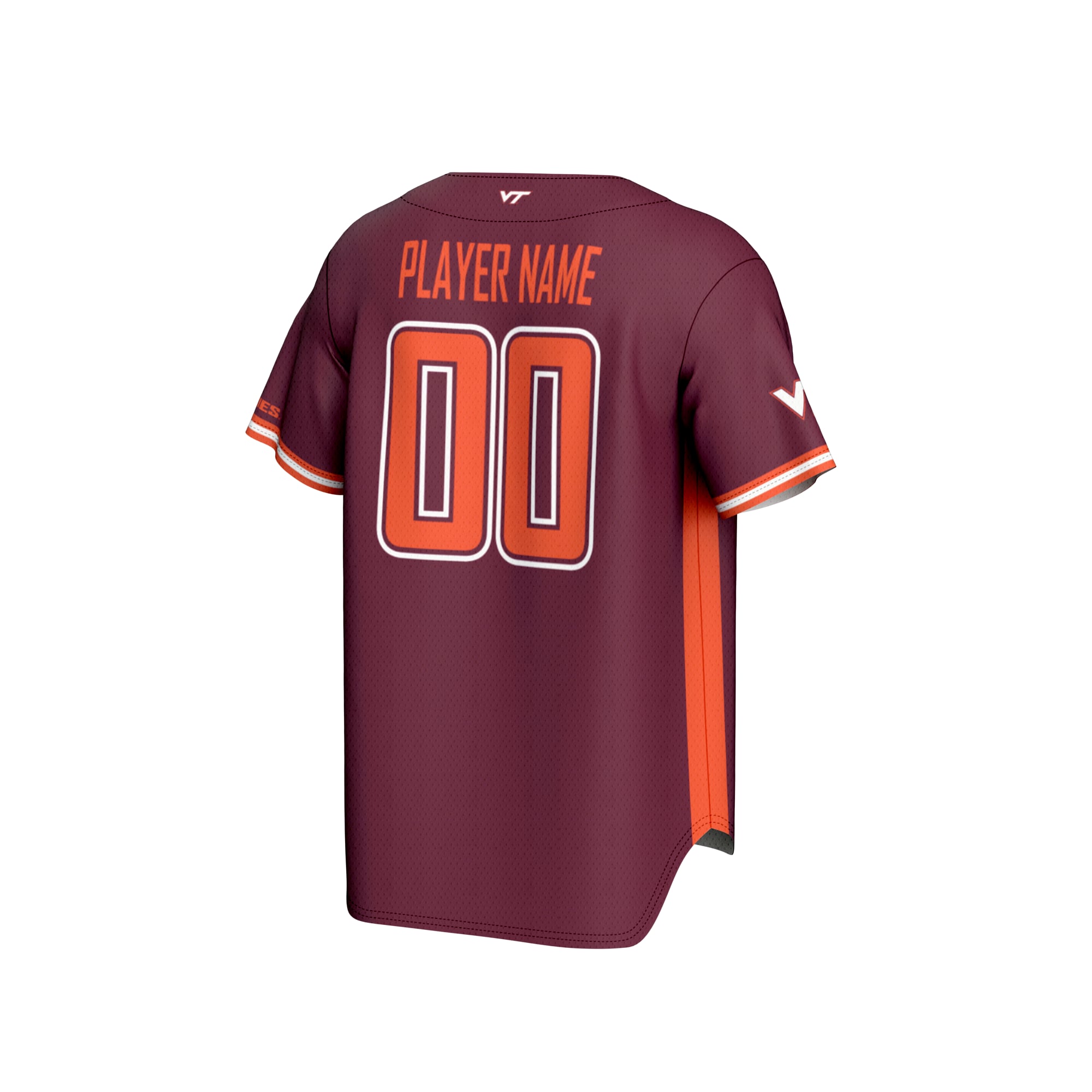 Virginia Tech Hokies Lightweight Baseball Jersey Maroon - back view