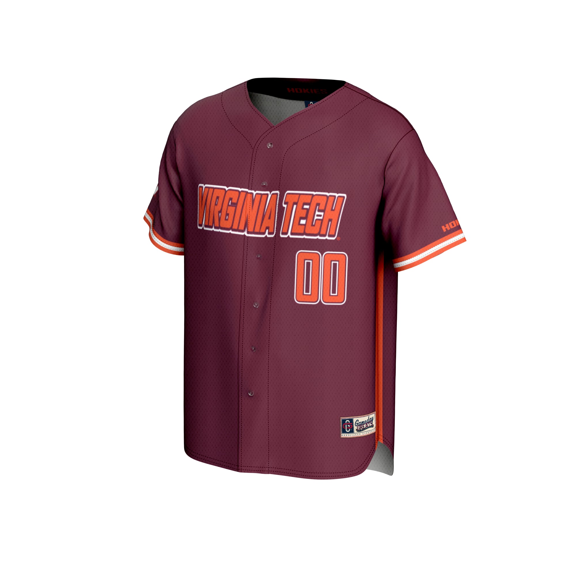 Virginia Tech Hokies Lightweight Baseball Jersey Maroon - front view