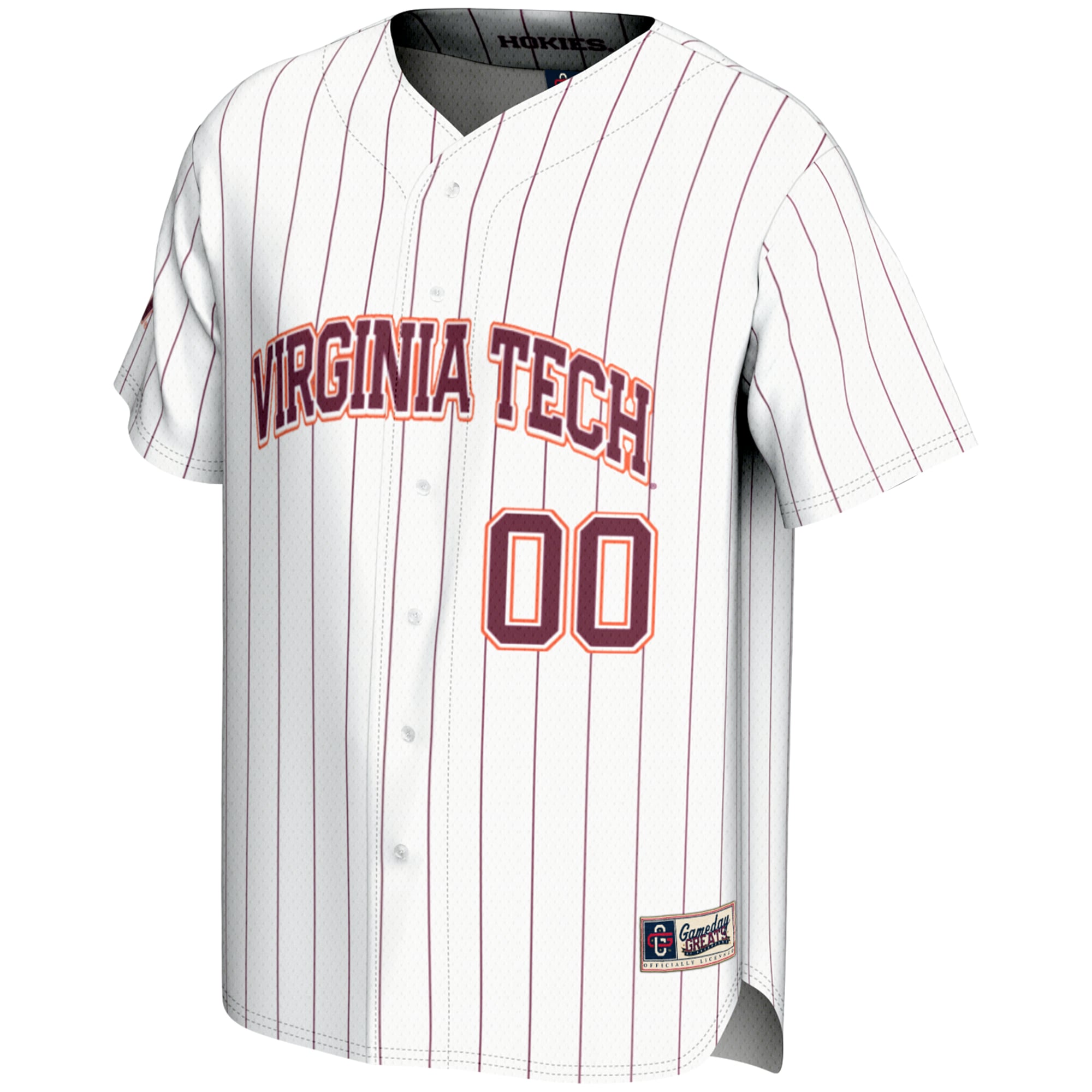 Virginia Tech Hokies Lightweight Baseball Jersey White - front view