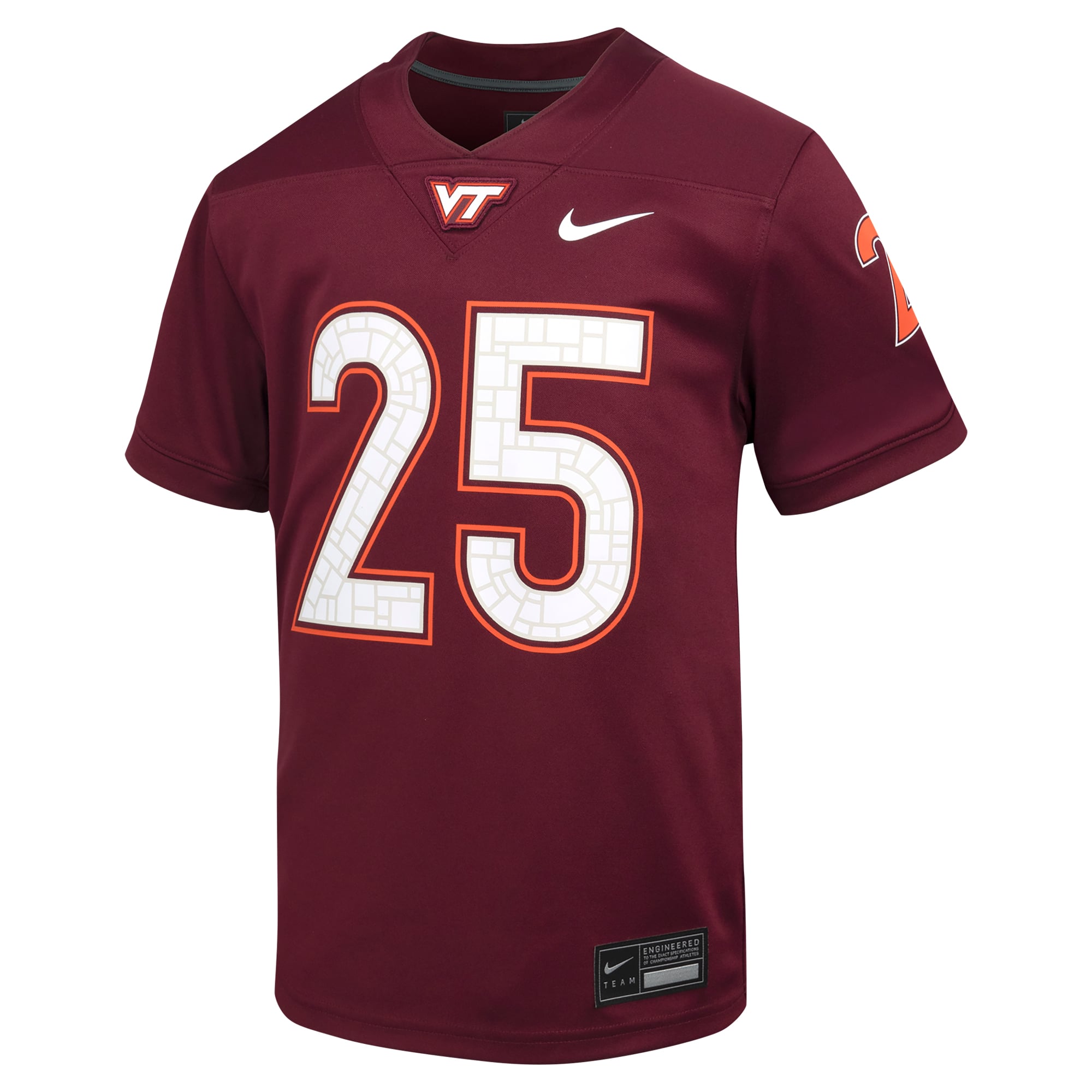 #25 Virginia Tech Hokies Toddler Football Jersey Maroon - front view