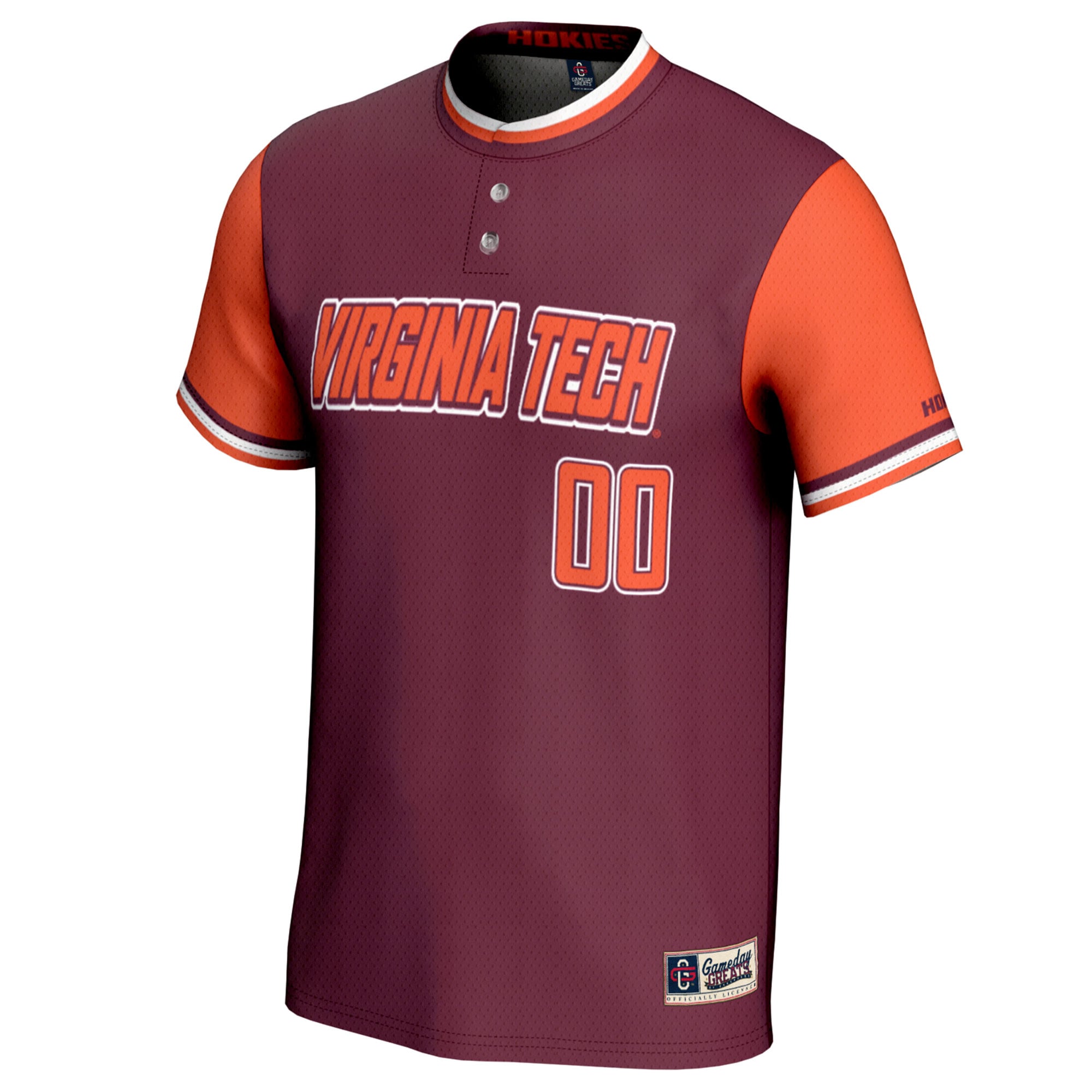 Virginia Tech Hokies Unisex Lightweight Softball Jersey Maroon - front view