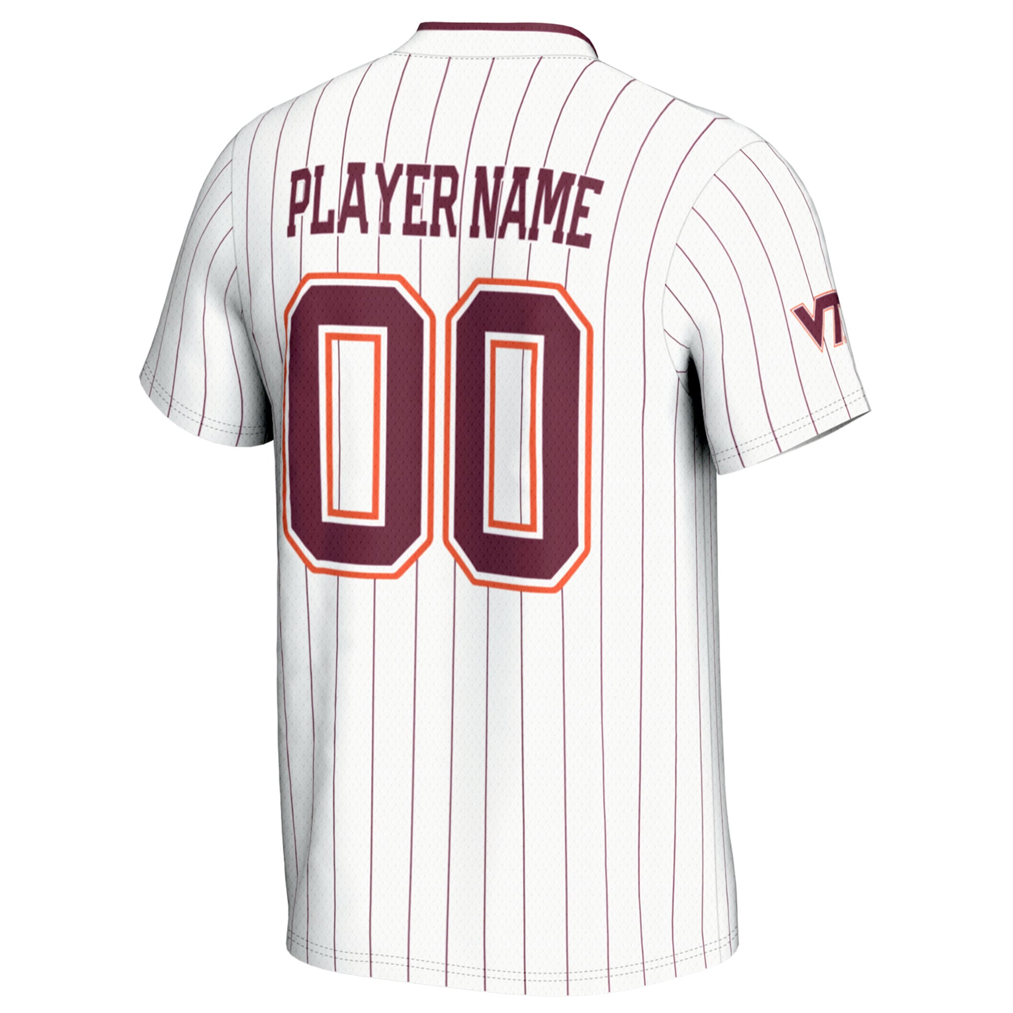 Virginia Tech Hokies Unisex Lightweight Softball Jersey White - back view