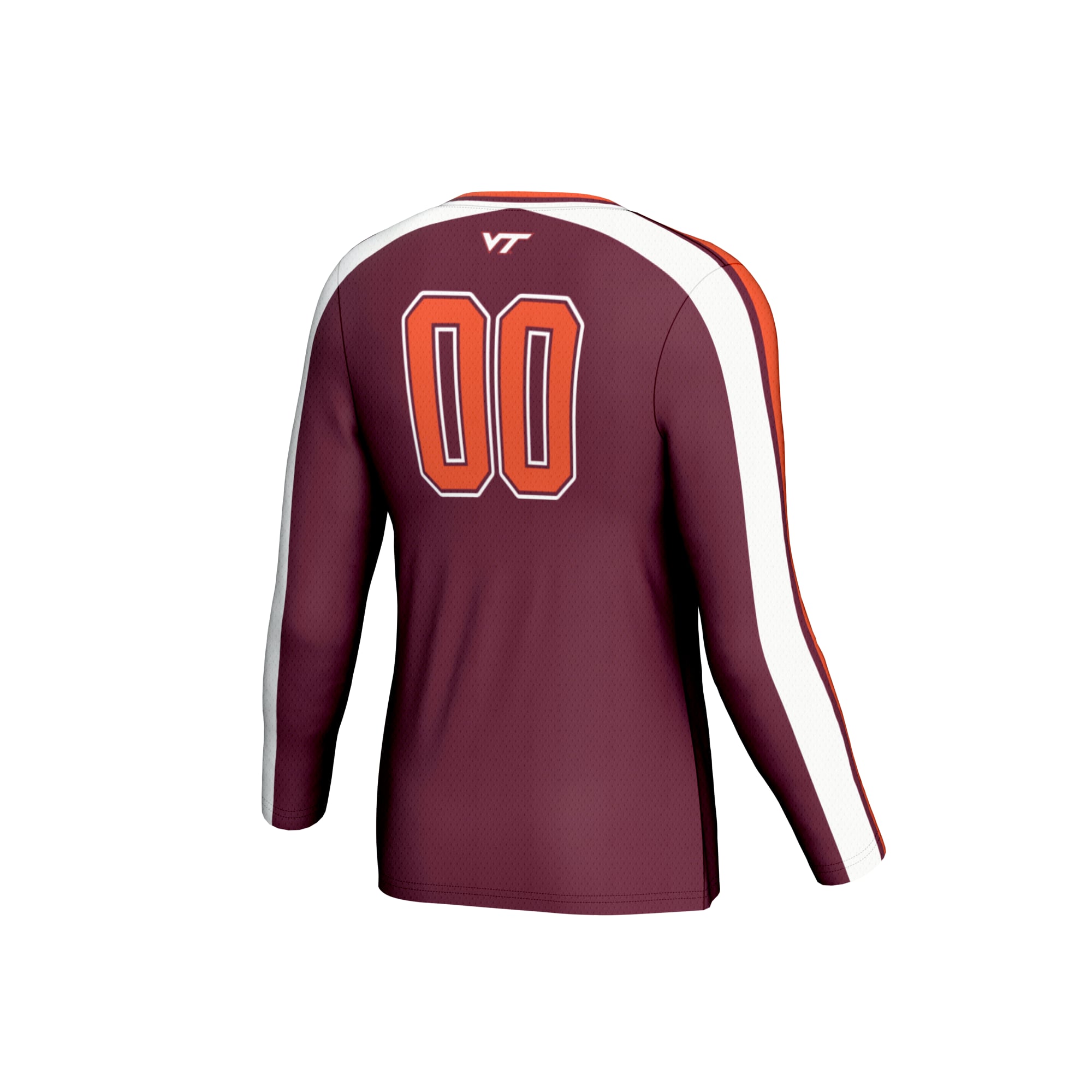 #00 Virginia Tech Hokies Unisex Lightweight Volleyball Fashion Jersey Maroon - back view