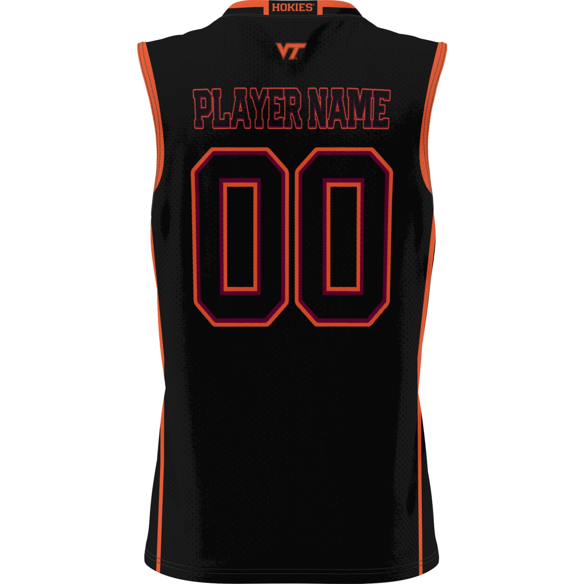 Virginia Tech Hokies Unisex Lightweight Women's Basketball Jersey Black - back view