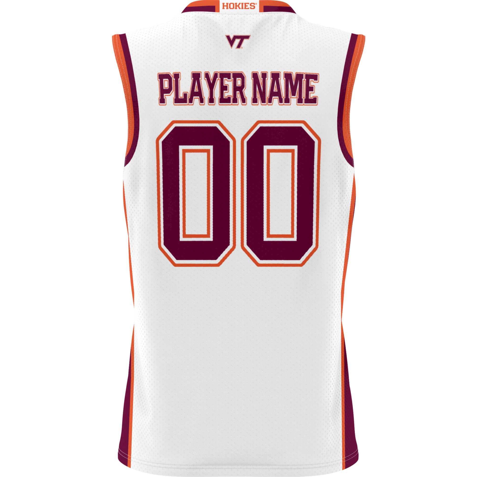 Virginia Tech Hokies Unisex Lightweight Women's Basketball Jersey White - back view