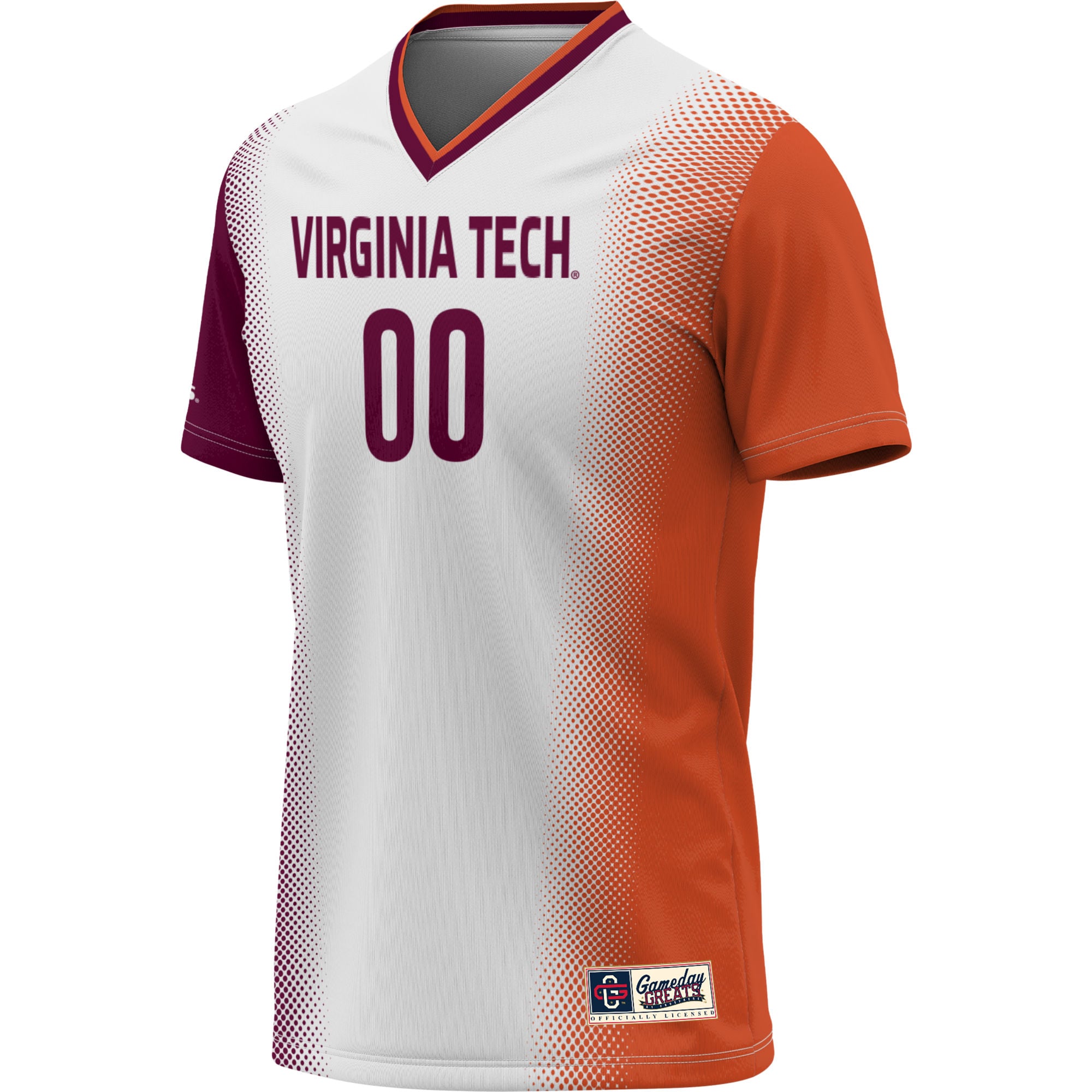 Virginia Tech Hokies Unisex Lightweight Women's Soccer Jersey White - front view
