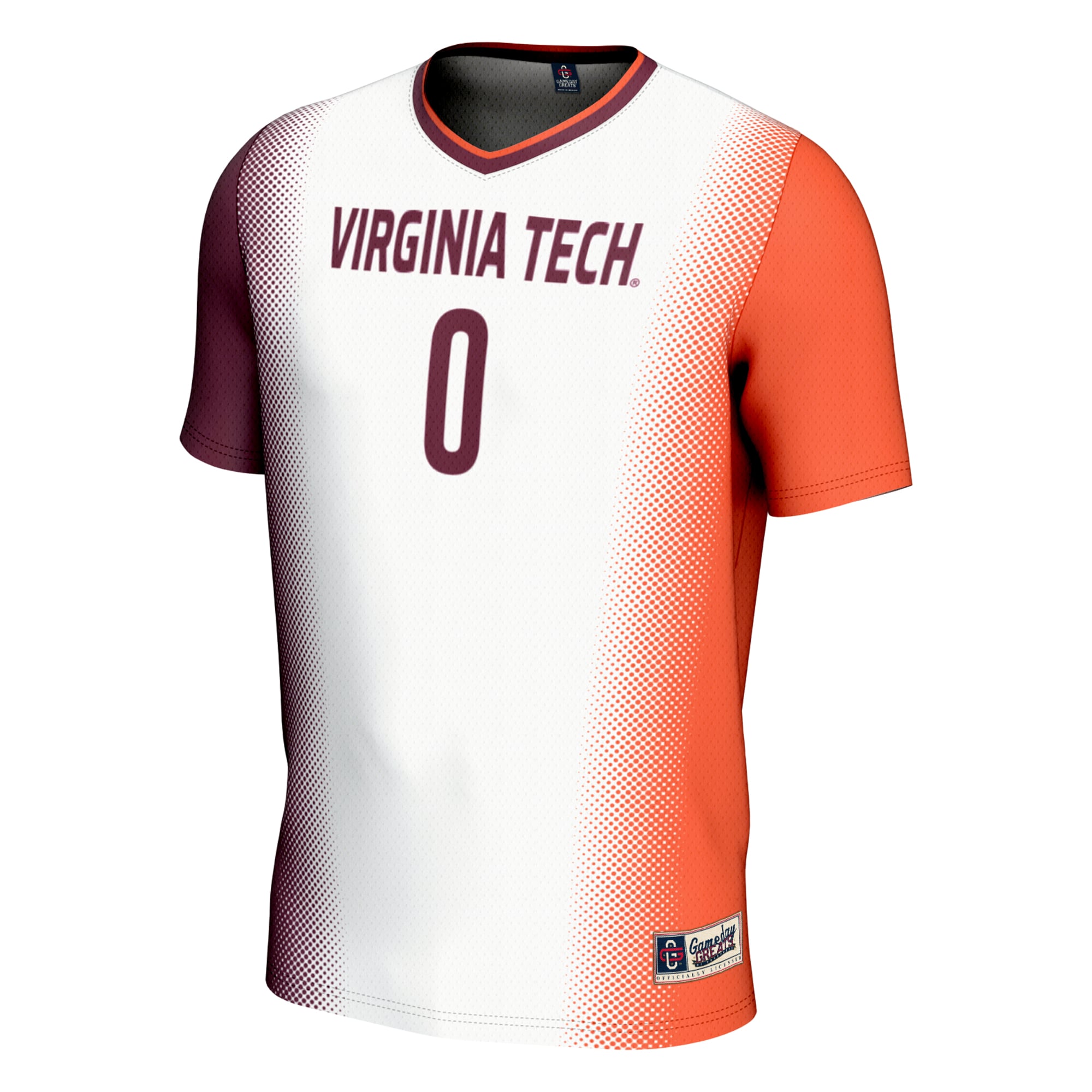 #0 Virginia Tech Hokies Unisex Lightweight Women's Soccer Jersey White - front view