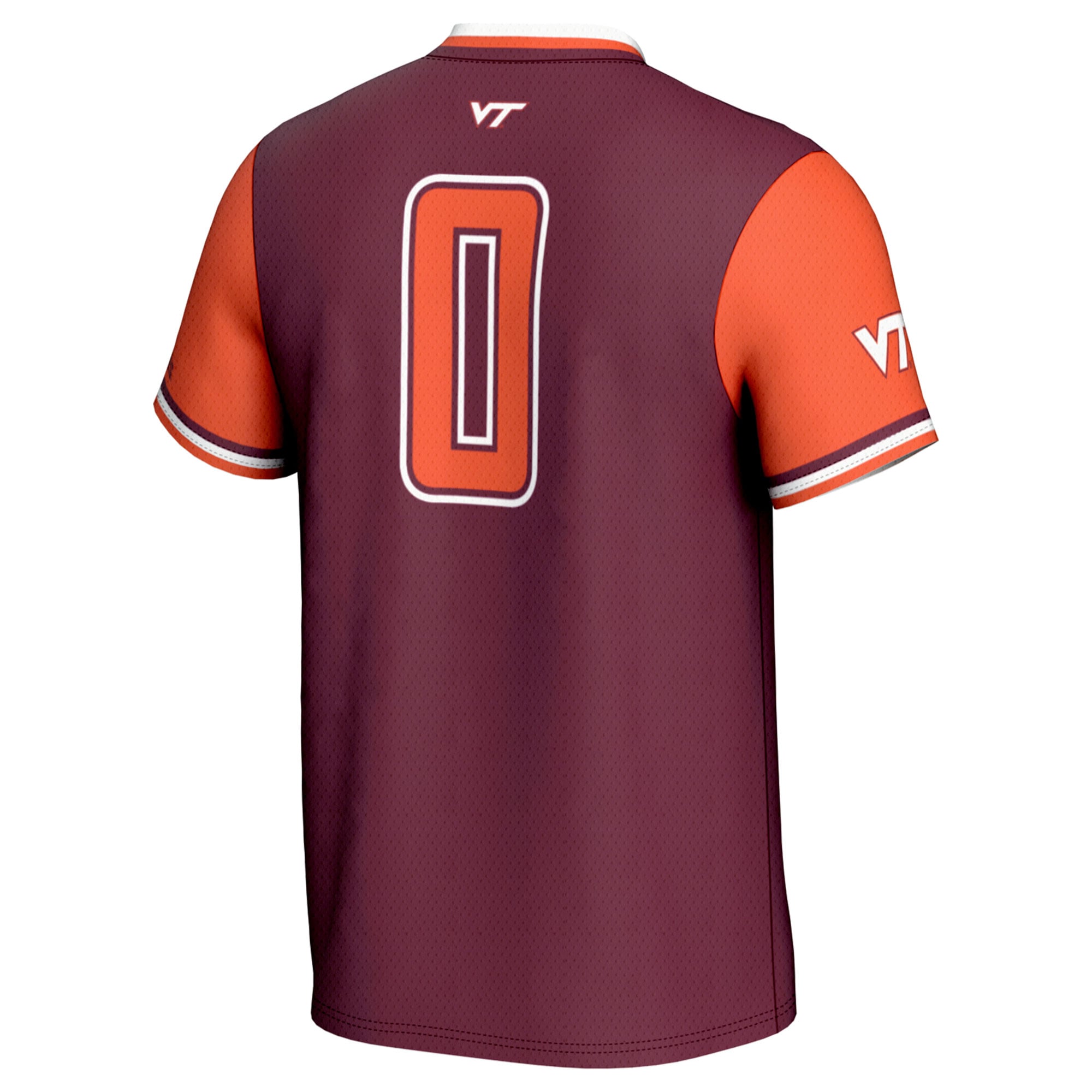 #0 Virginia Tech Hokies Unisex Softball Fashion Jersey Maroon - back view