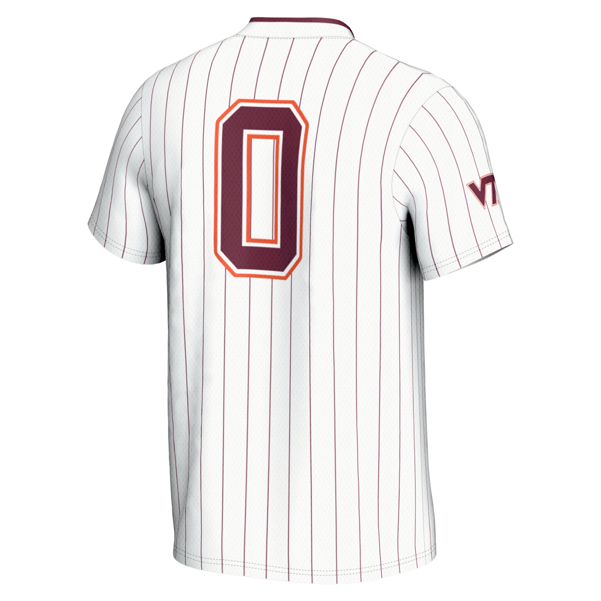 #0 Virginia Tech Hokies Unisex Softball Fashion Jersey White - back view
