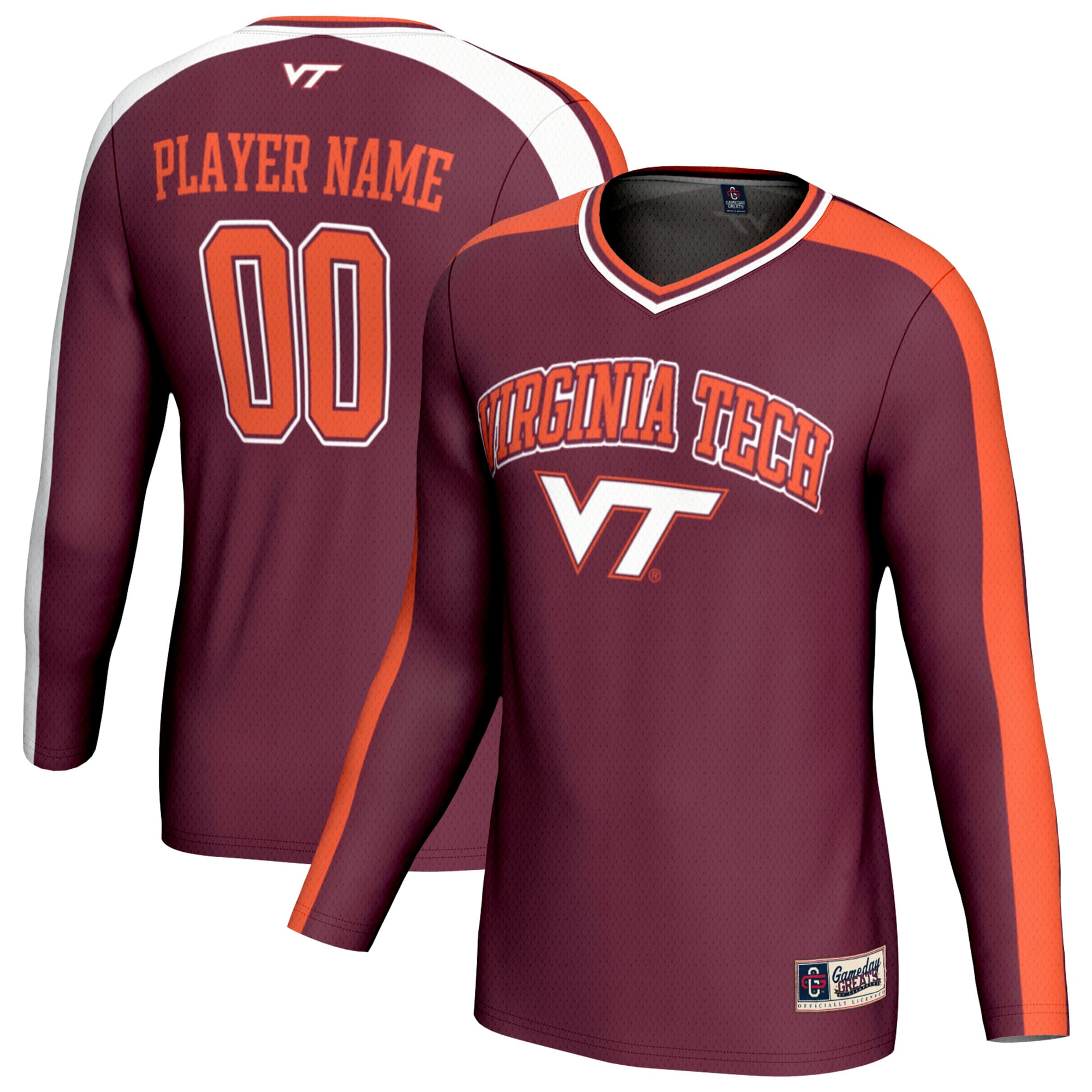 Virginia Tech Hokies Youth Collegiate Women's Volleyball Lightweight Fashion - front and back view