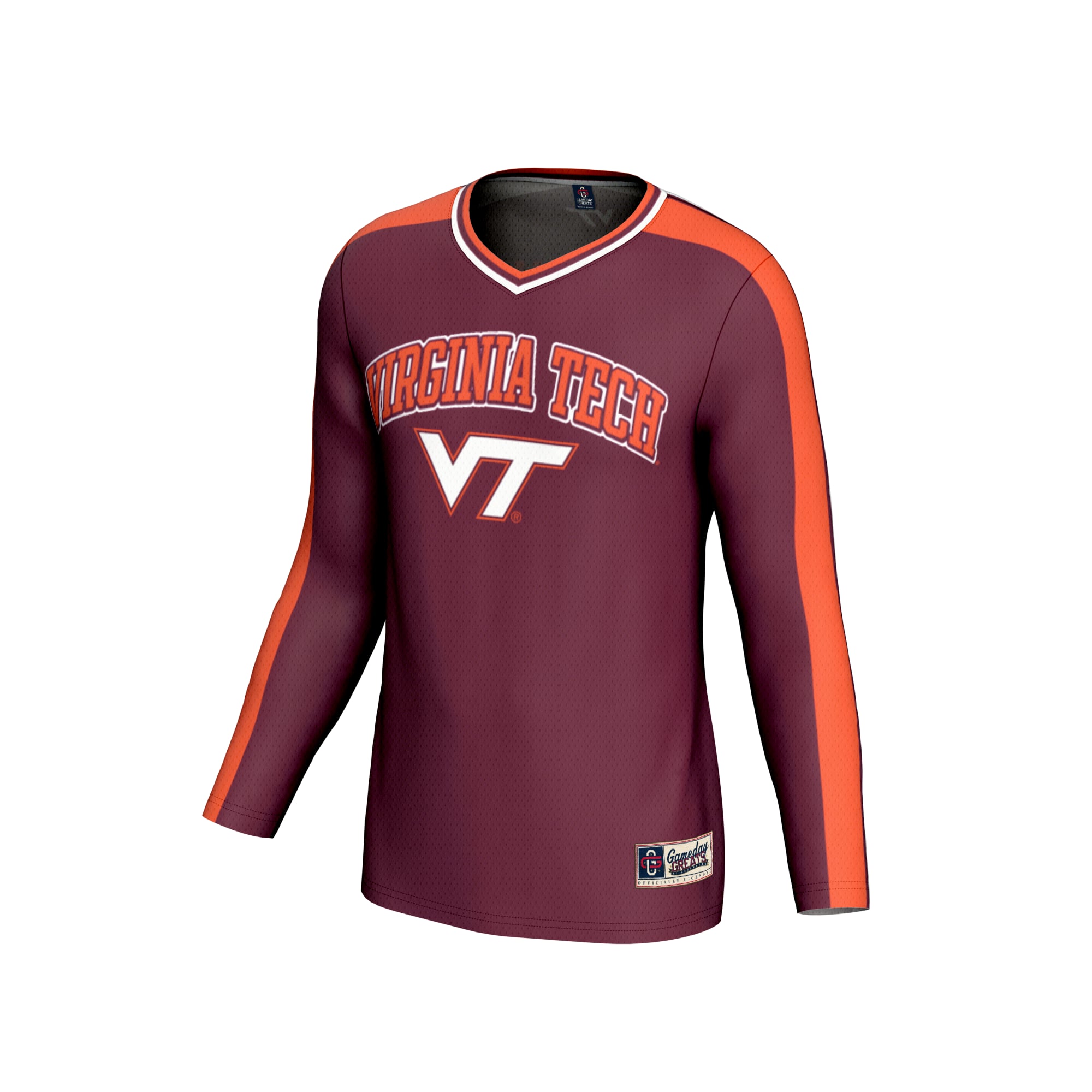 Virginia Tech Hokies Youth Collegiate Women's Volleyball Lightweight Fashion Jersey - front view