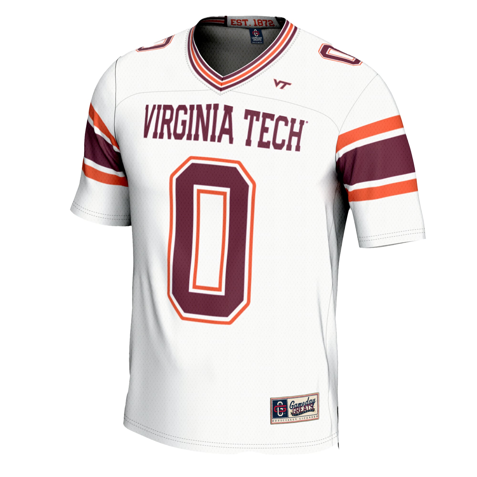 #0 Virginia Tech Hokies Youth Football Jersey White - front view