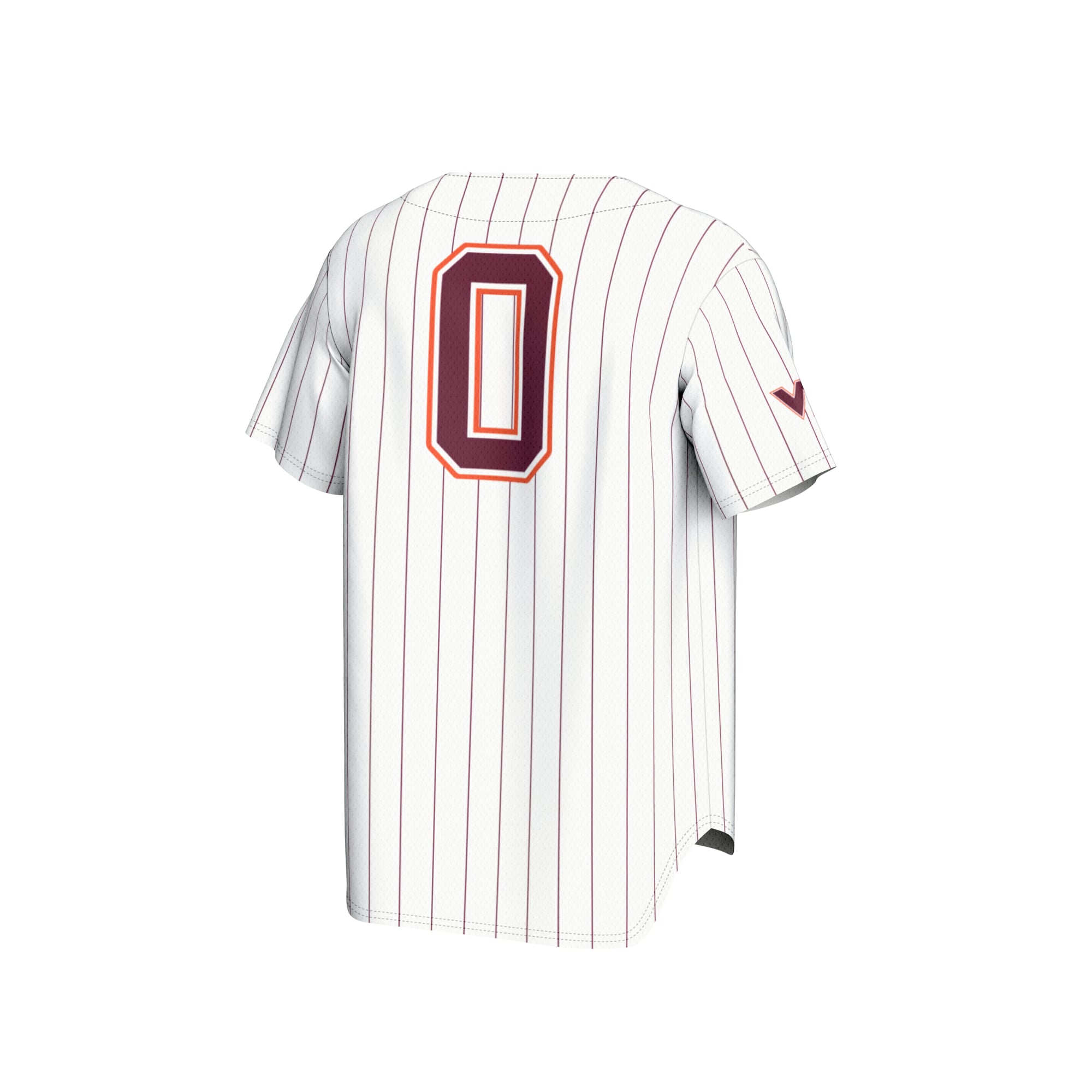 #0 Virginia Tech Hokies Youth Lightweight Baseball Fashion Jersey White - back view