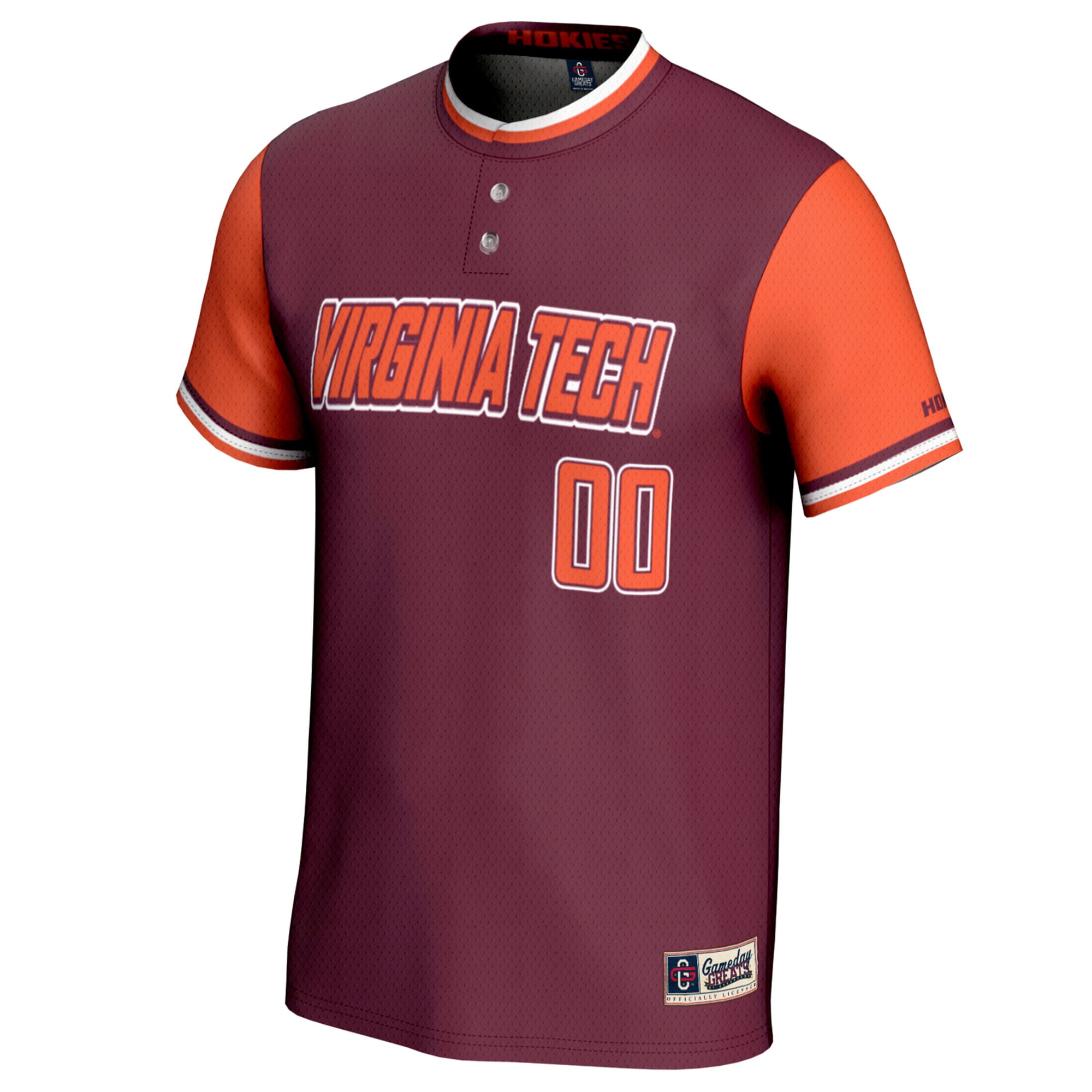 Virginia Tech Hokies Youth Lightweight Softball Jersey Maroon - front view