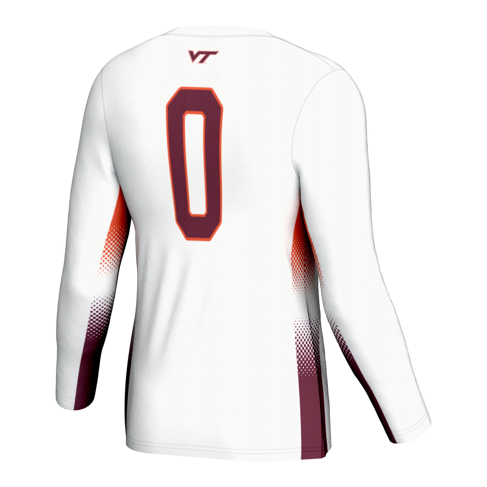 #0 Virginia Tech Hokies Youth Lightweight Volleyball Jersey White - back view