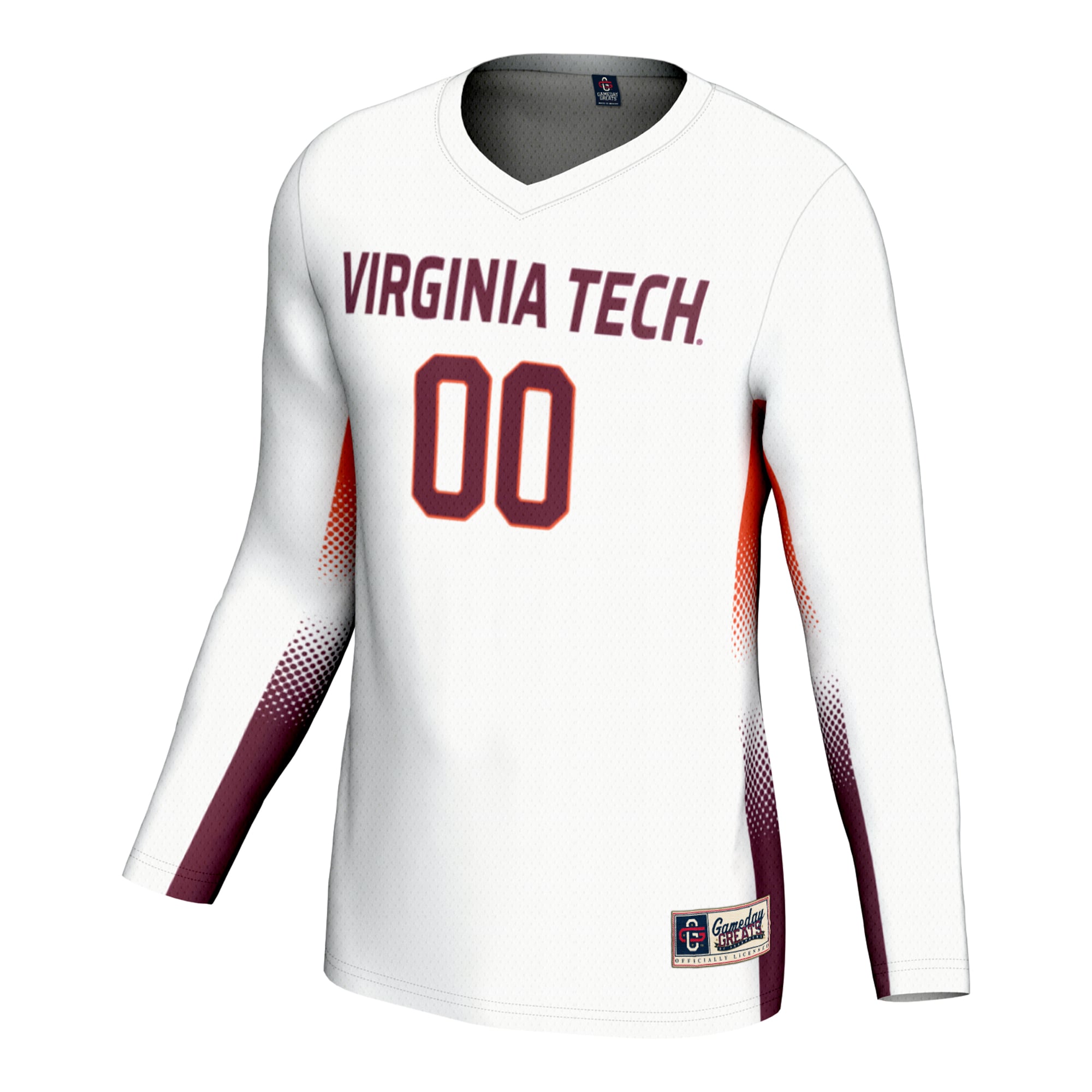 Virginia Tech Hokies Youth Lightweight Volleyball Jersey White - front view