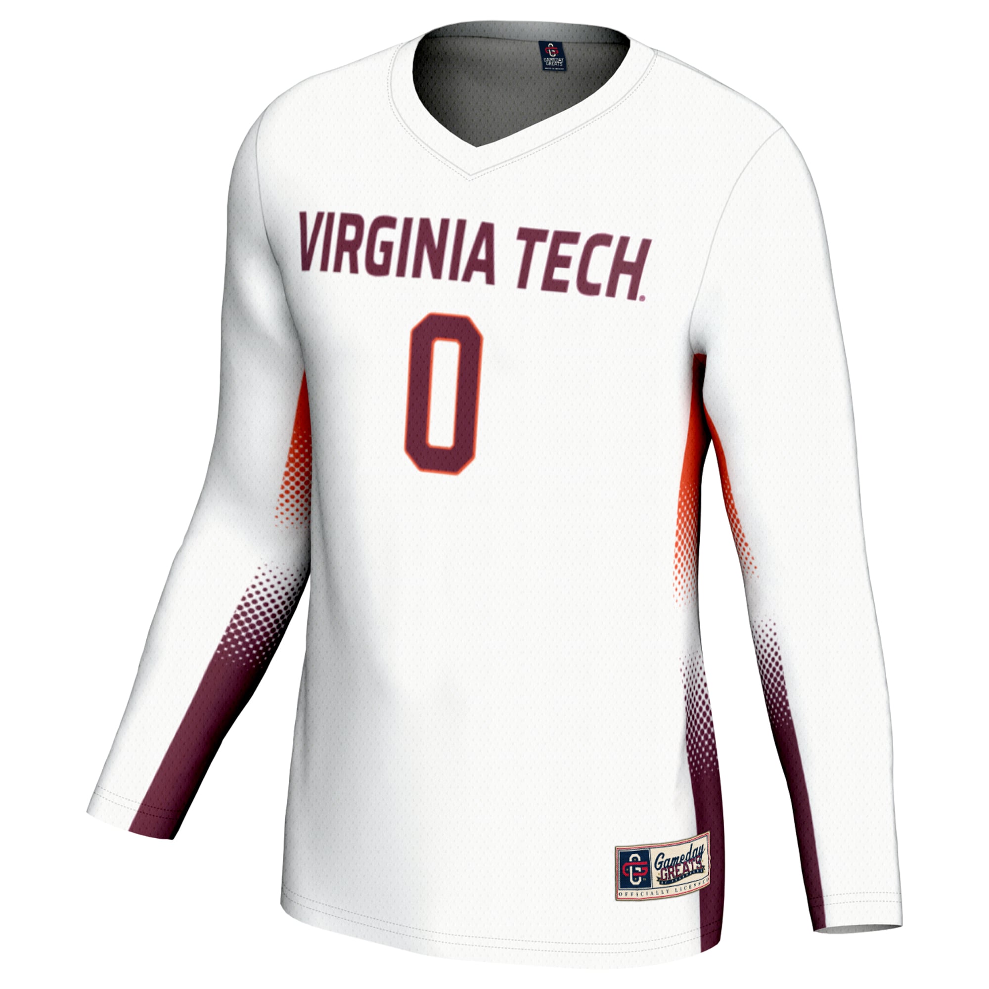 #0 Virginia Tech Hokies Youth Lightweight Volleyball Jersey White - front view
