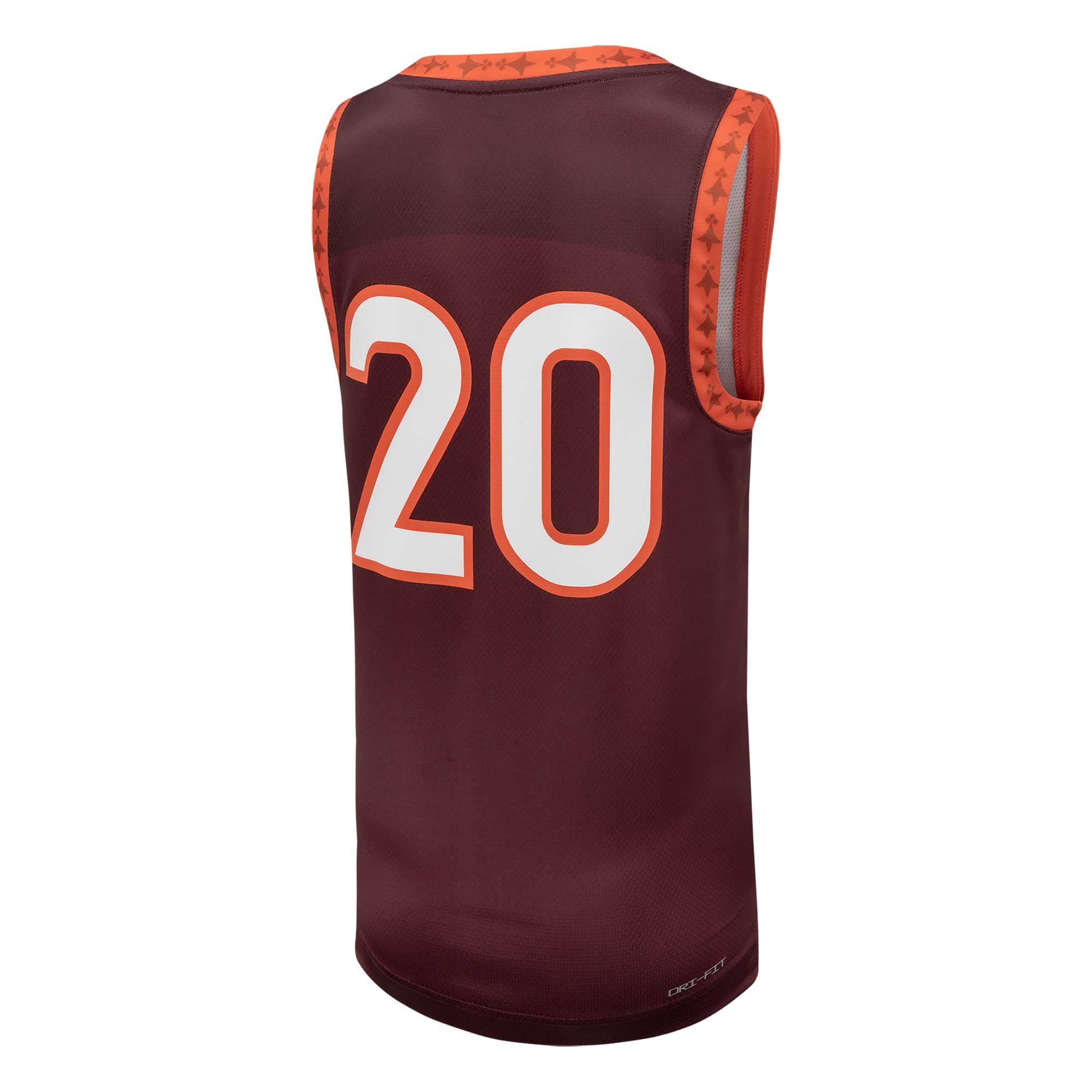#20 Virginia Tech Hokies Youth Team Basketball Jersey Maroon - back view