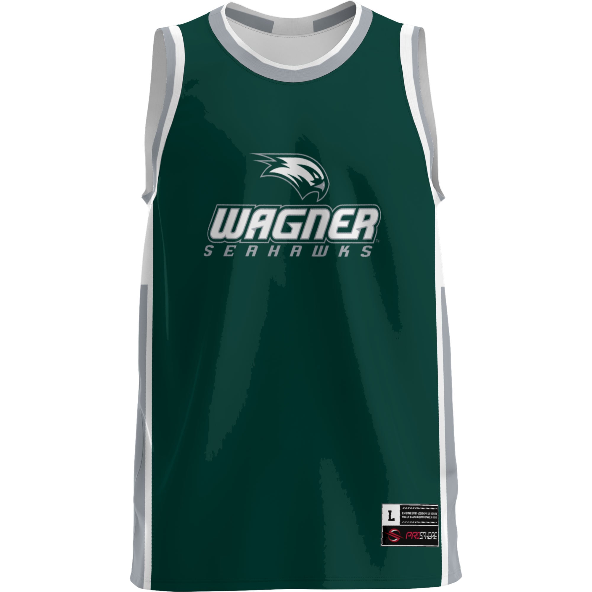 Wagner College Seahawks Lightweight Basketball Jersey Green - front view